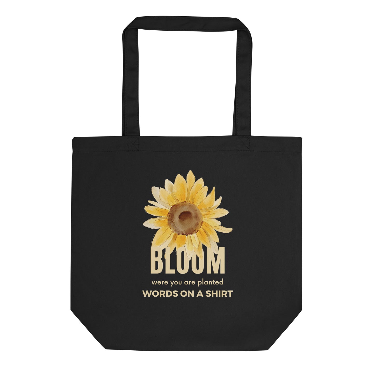 Pack your goodies in our Bloom Where You Are Planted- Eco Tote Bag for your wildest grocery excursions, library runs, or everyday escapades. This all-natural cotton tote is a planet-friendly substitute for plastic, and it fits just the right amount. Take a stand against plastic and let your roots grow deep!