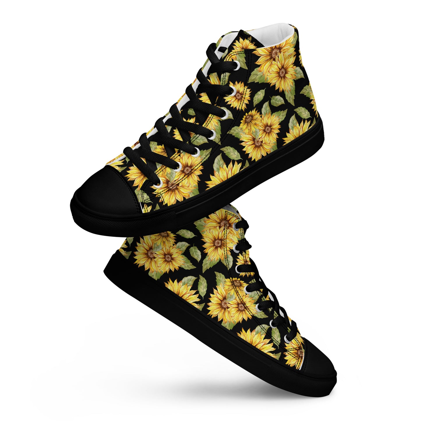 Unleash your style with the Men's Sunflower High Tops from Words On A Shirt. These custom kicks will elevate your look and bring some flower power to your wardrobe. Grab a pair today!