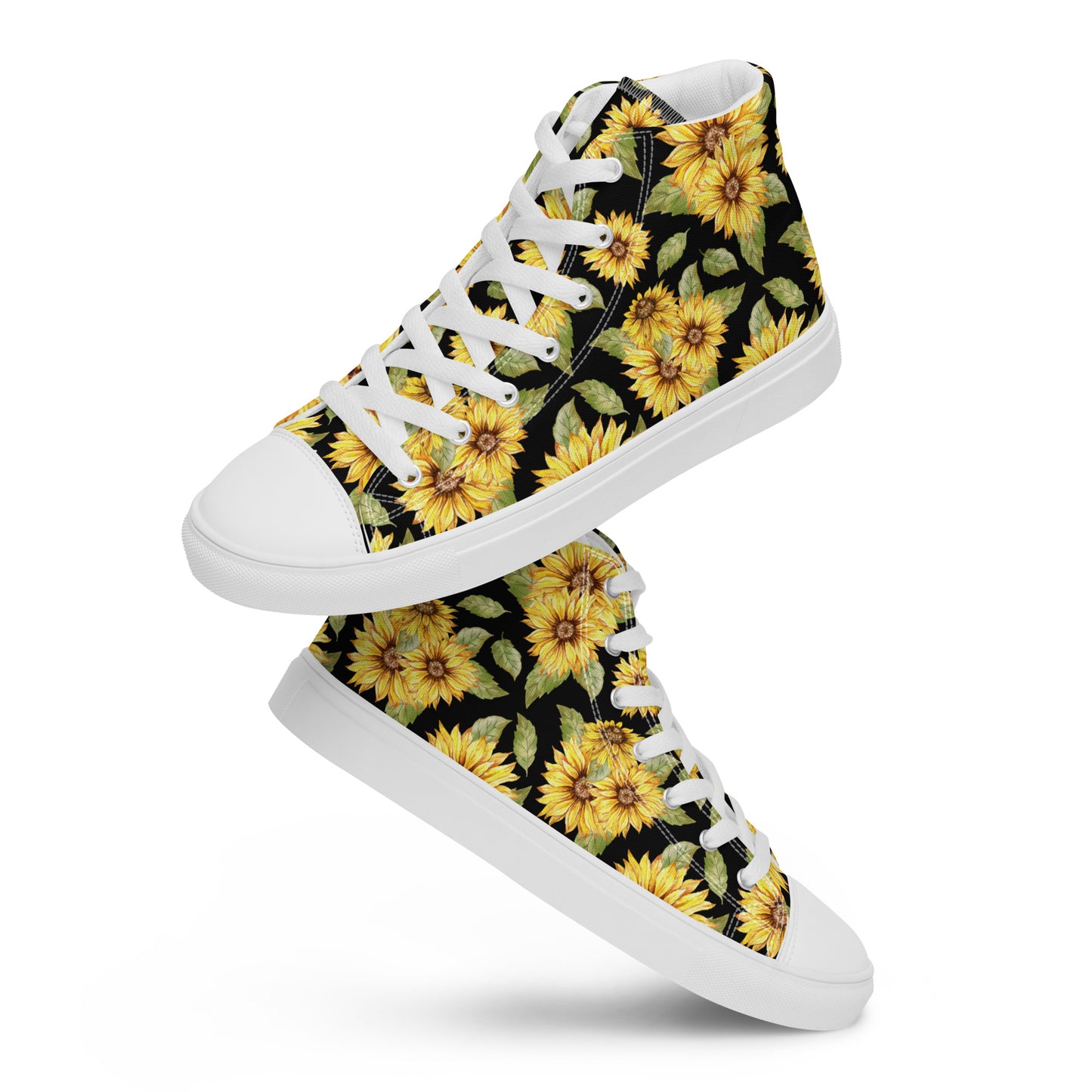 Unleash your style with the Men's Sunflower High Tops from Words On A Shirt. These custom kicks will elevate your look and bring some flower power to your wardrobe. Grab a pair today!