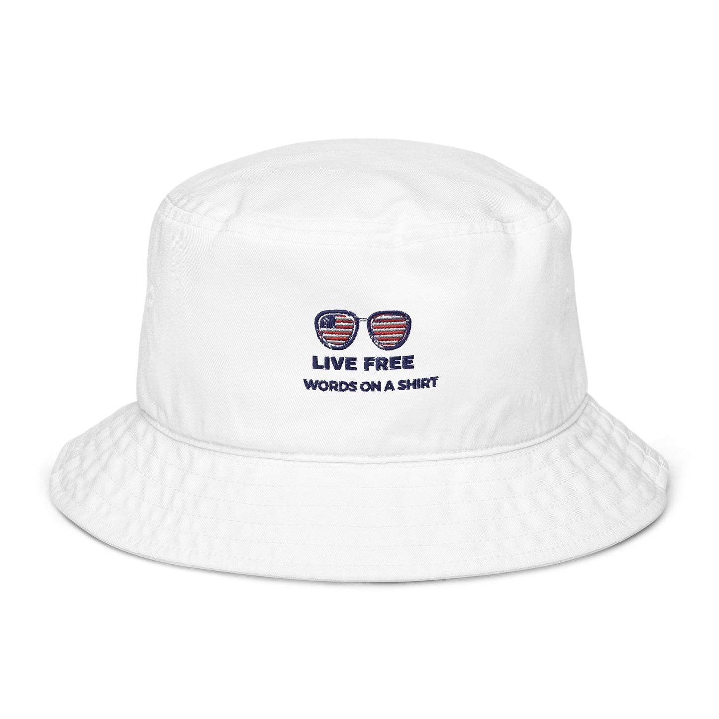 Organic Embroidered Bucket Hat-Live Free