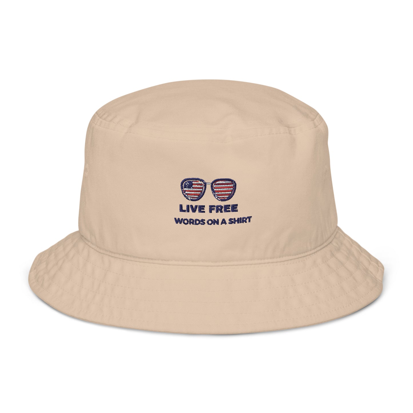Organic Embroidered Bucket Hat-Live Free