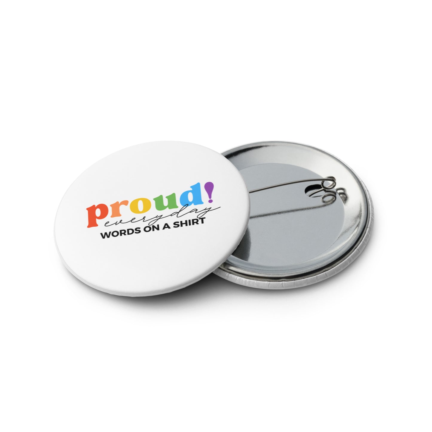 Set Of 5 Pin Back Buttons-Proud Everyday