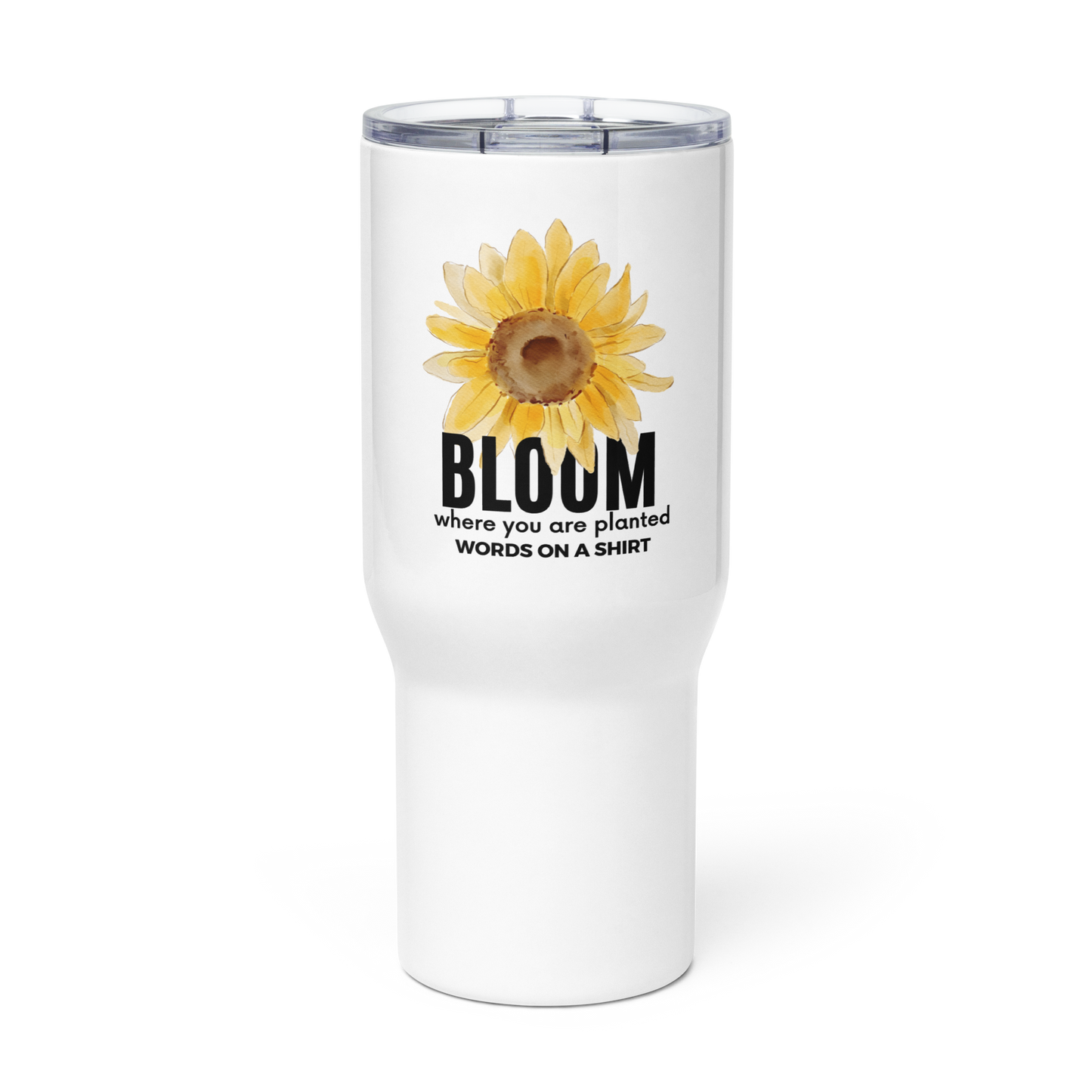 Start your morning off right! This cute and dependable mug's spill-proof lid and car compatibility make it ideal for adventures. So wherever your travelling, let your spirit soar and blossom!