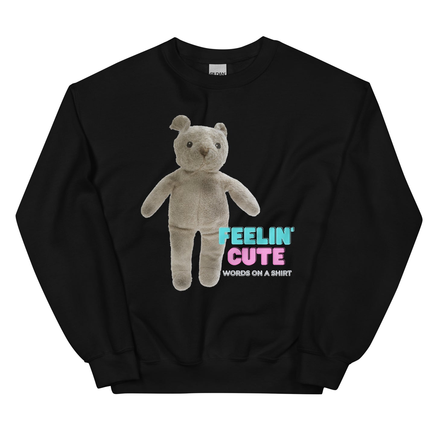 Stay cozy and stylish all winter long with this sturdy and warm sweatshirt. It's pre-shrunk and has a classic fit, plus the air-jet spun yarn gives it a soft touch. Get ready to feel cute with the Feeling' Cute Teddy sweatshirt!