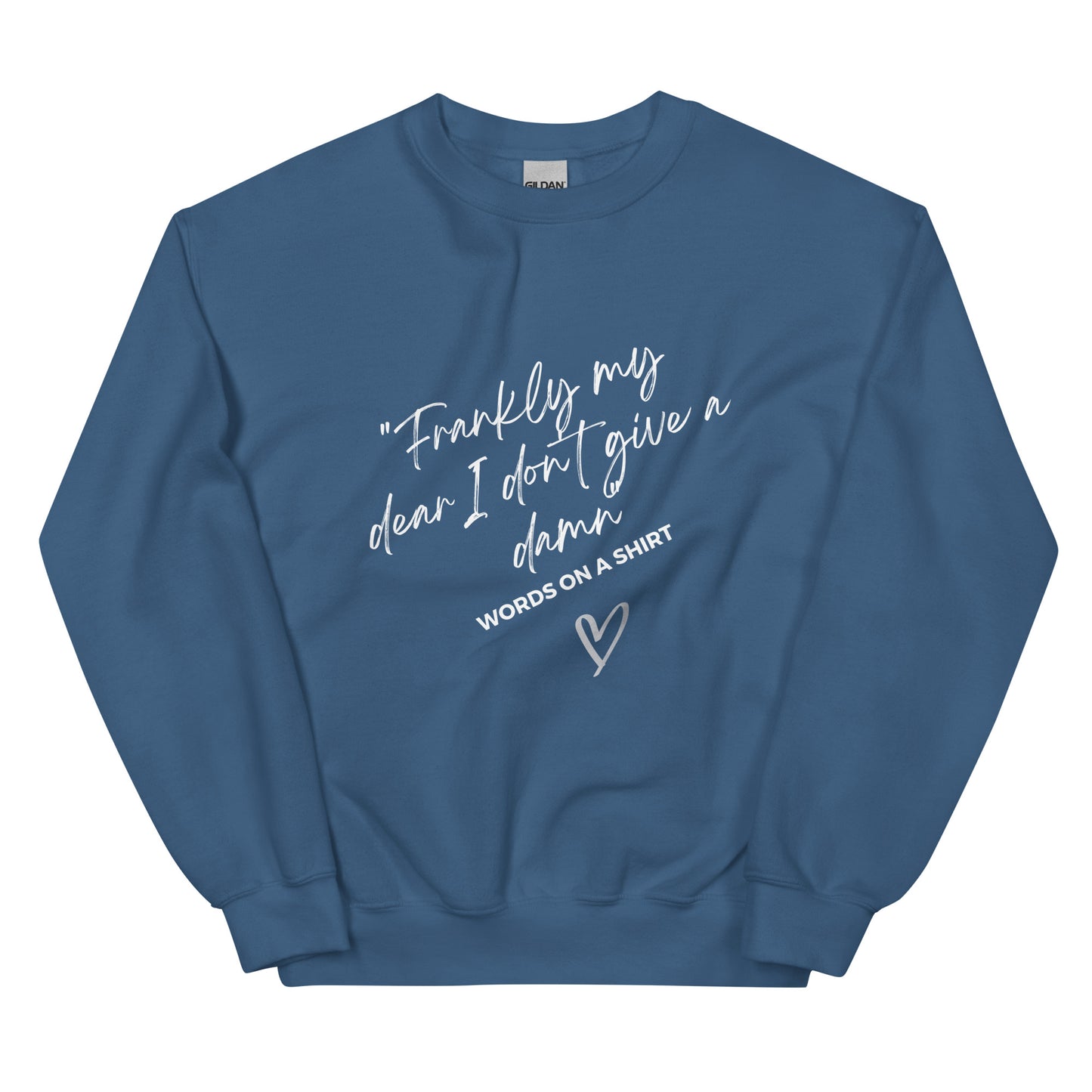 An elegant and robust sweatshirt that is guaranteed to keep you warm in the colder months. Crafted from pre-shrunk, air-jet spun yarn for a soft texture and lessened fuzz, this classic-fit sweatshirt showcases the iconic Gone With The Wind quote - "Frankly My Dear, I Don't Give A Damn!"