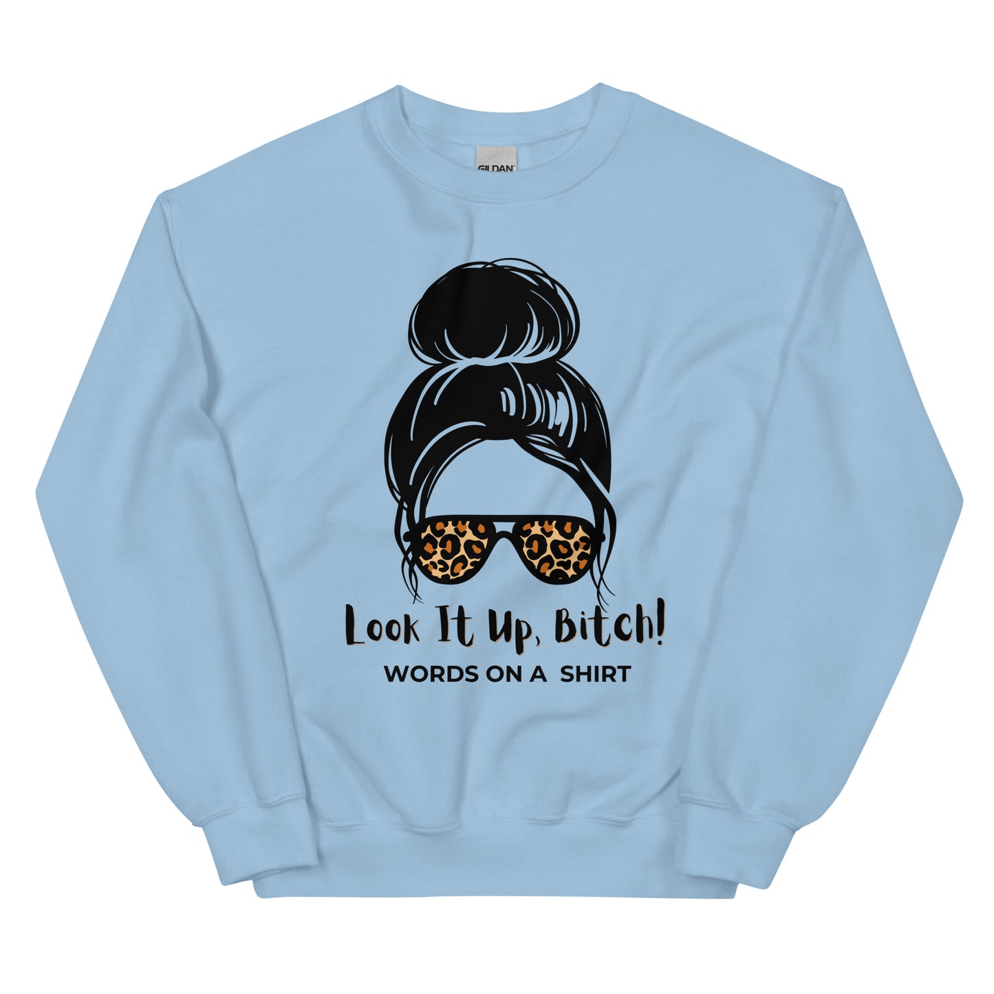 Stay cozy and stylish in this resilient sweatshirt, perfect for braving the cold. Made with pre-shrunk material and air-jet spun yarn, it offers a classic fit and a heavenly softness. And hey, don't forget to Look It Up, Bitch!