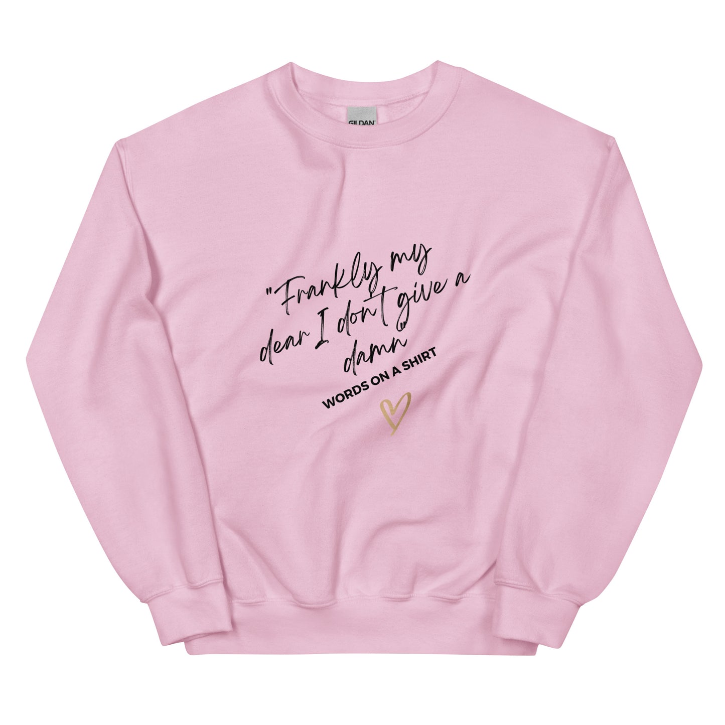 An elegant and robust sweatshirt that is guaranteed to keep you warm in the colder months. Crafted from pre-shrunk, air-jet spun yarn for a soft texture and lessened fuzz, this classic-fit sweatshirt showcases the iconic Gone With The Wind quote - "Frankly My Dear, I Don't Give A Damn!"