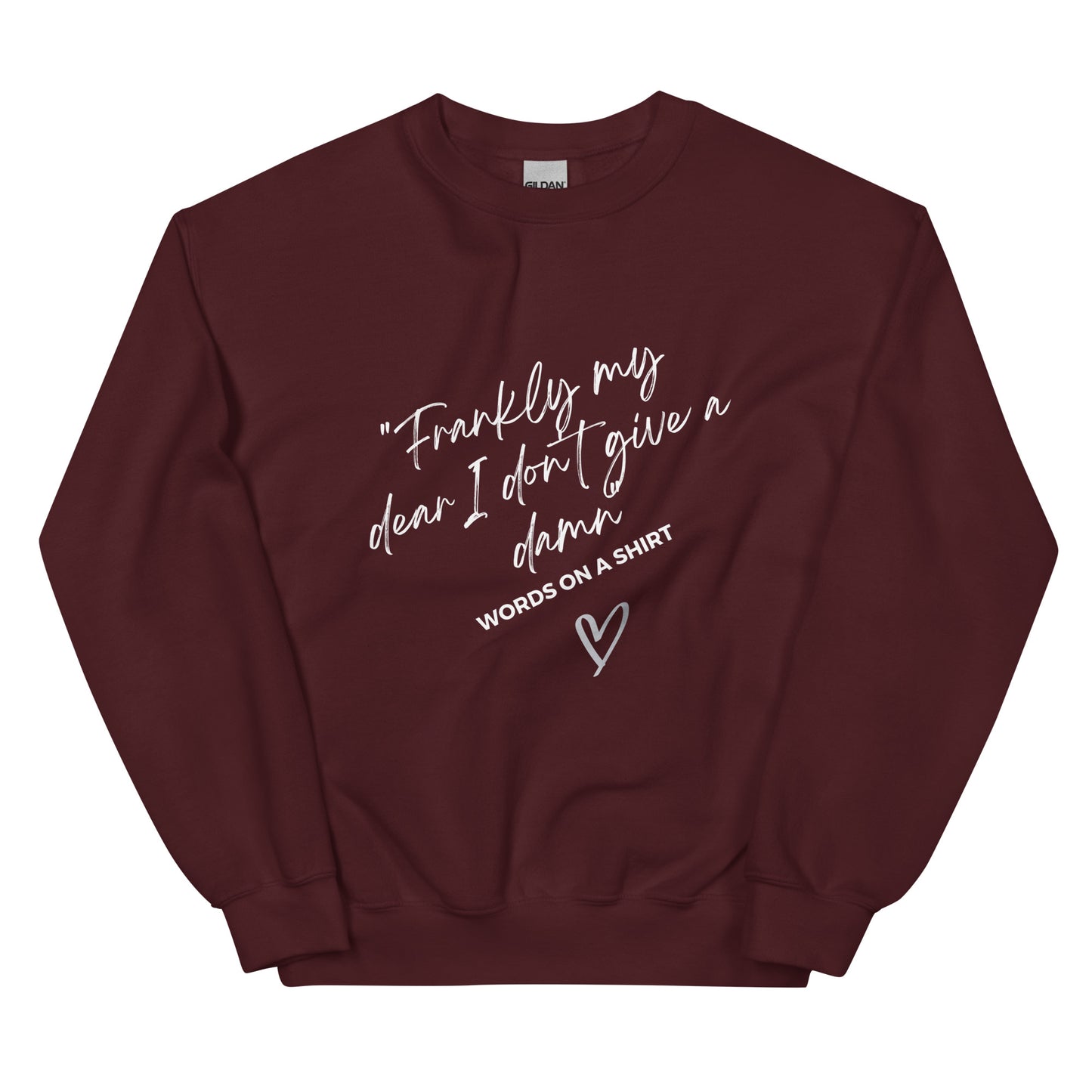 An elegant and robust sweatshirt that is guaranteed to keep you warm in the colder months. Crafted from pre-shrunk, air-jet spun yarn for a soft texture and lessened fuzz, this classic-fit sweatshirt showcases the iconic Gone With The Wind quote - "Frankly My Dear, I Don't Give A Damn!"