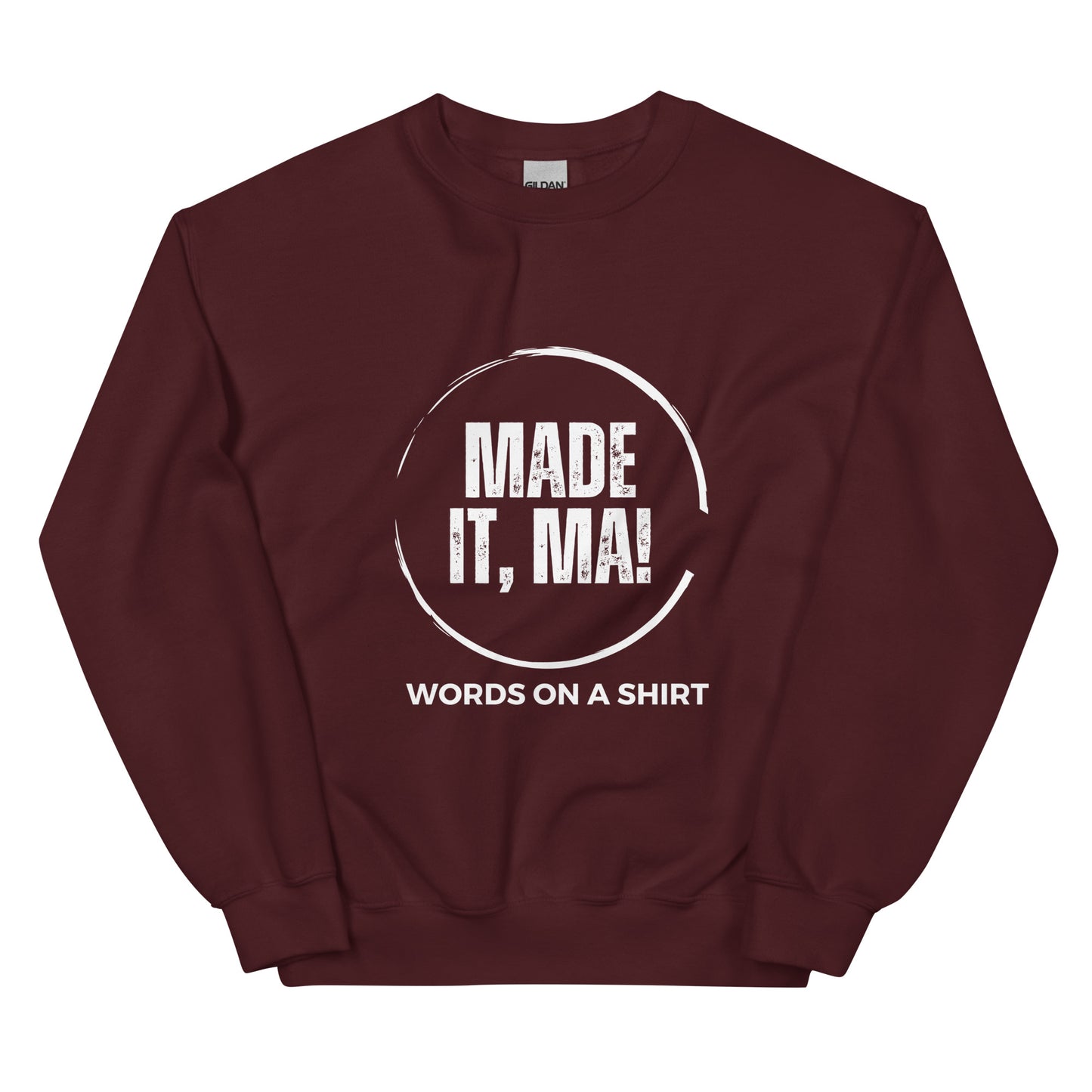 Follow your passion and stay warm in colder months with this durable and cozy sweatshirt. Designed with air-jet spun yarn for a soft touch and reduced pilling, this pre-shrunk, classic fit sweater is perfect for any day. Made It, Ma!