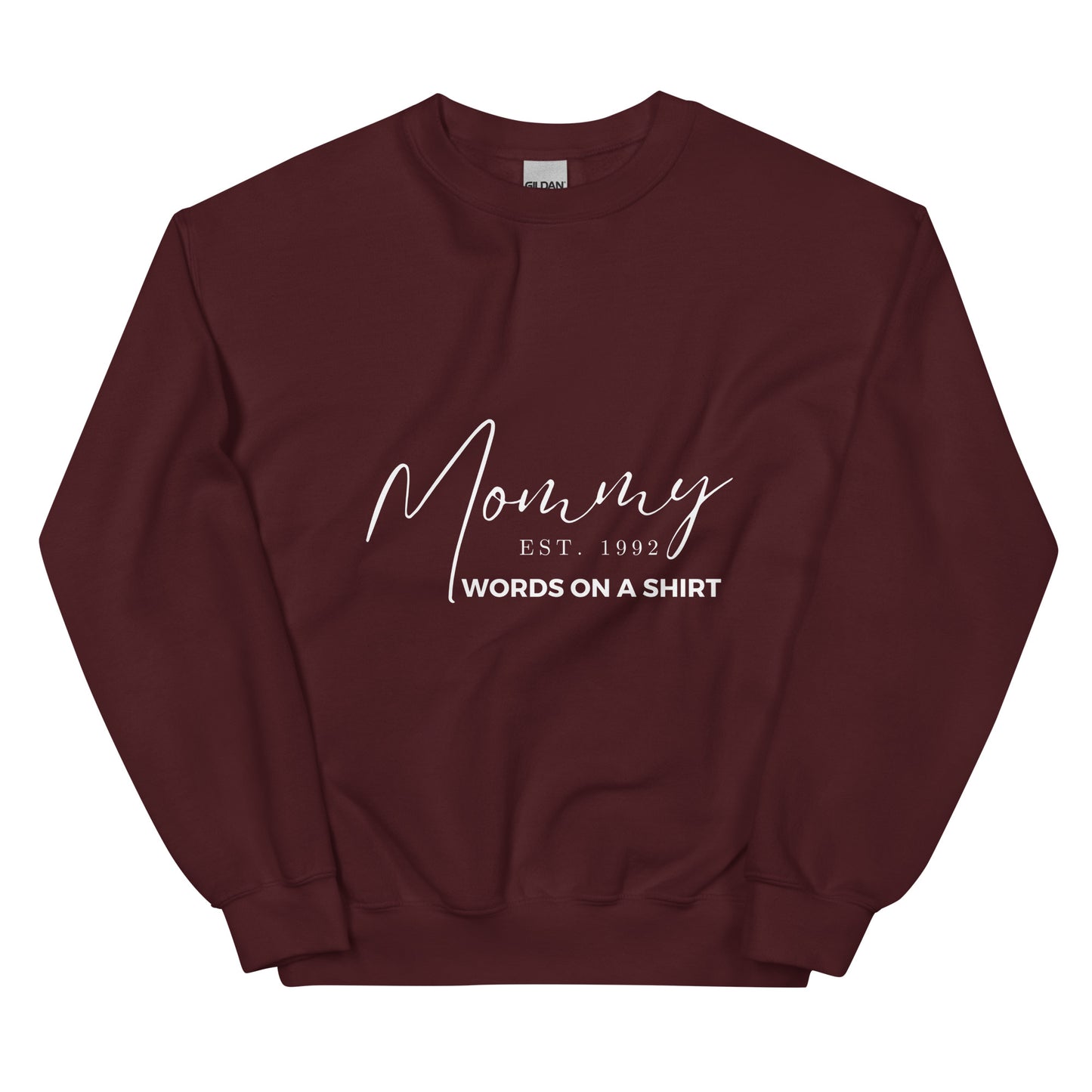 Stay cozy during the colder months with this durable and comfortable sweatshirt. Crafted from air-jet spun yarn, this pre-shrunk sweater boasts a classic fit and a touchably soft texture. Show off your establishment of motherhood proudly.