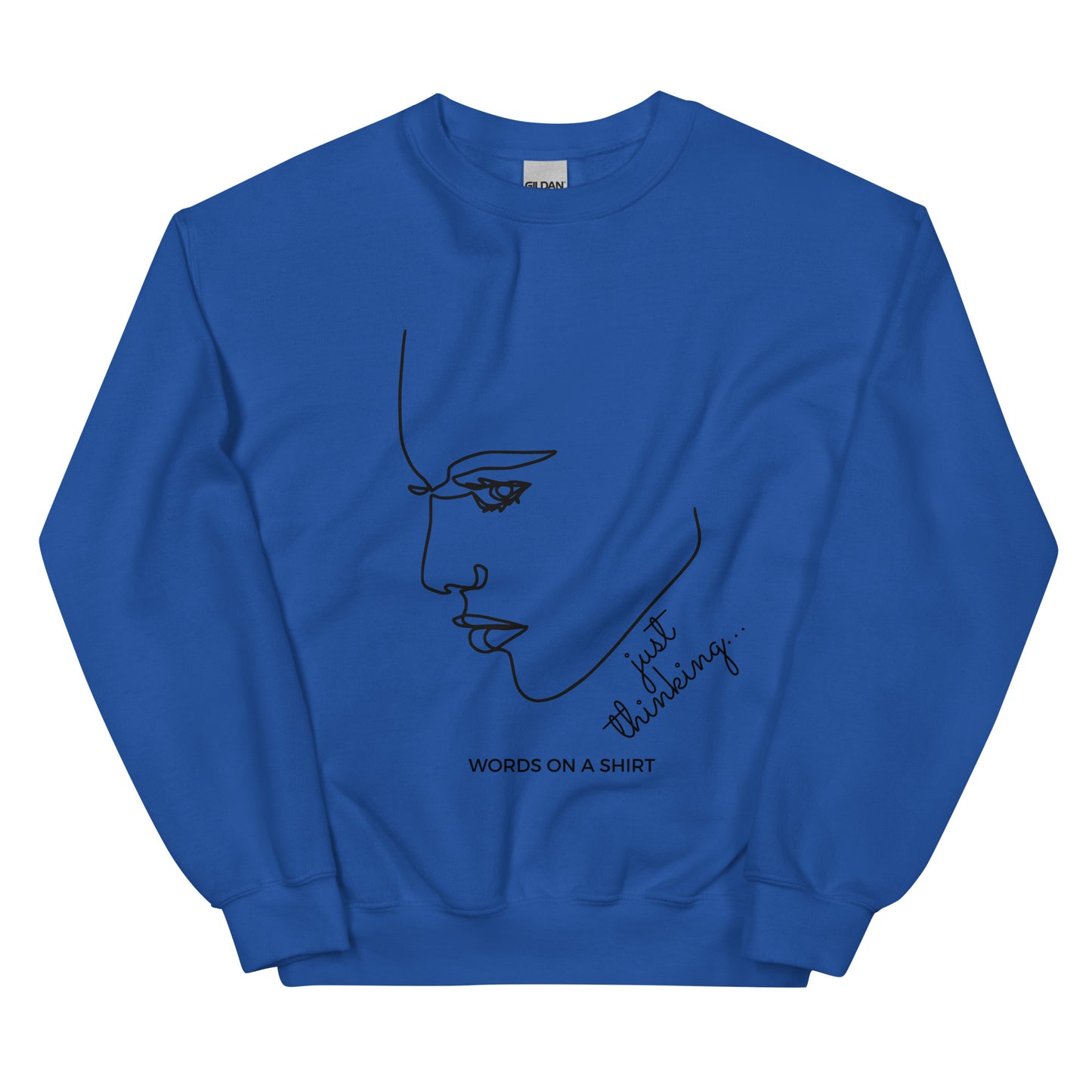 Add a touch of style to your wardrobe with this timeless sweatshirt featuring a ribbed crew neck, long sleeve cuffs, and a flat hem. Perfect for layering or wearing solo, this streetwear essential will quickly become your go-to choice. And with its cozy fleece lining and comfortable fit, it's sure to be your favorite everyday piece. Just Thinking...