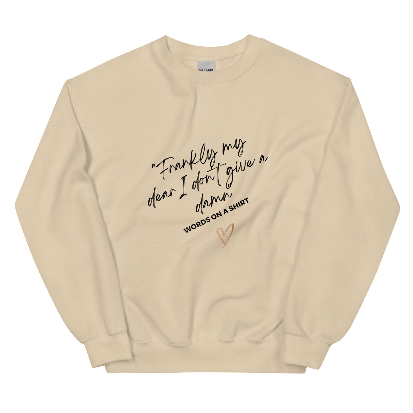 An elegant and robust sweatshirt that is guaranteed to keep you warm in the colder months. Crafted from pre-shrunk, air-jet spun yarn for a soft texture and lessened fuzz, this classic-fit sweatshirt showcases the iconic Gone With The Wind quote - "Frankly My Dear, I Don't Give A Damn!"