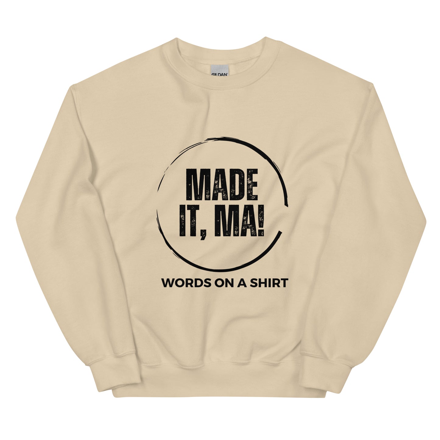 Follow your passion and stay warm in colder months with this durable and cozy sweatshirt. Designed with air-jet spun yarn for a soft touch and reduced pilling, this pre-shrunk, classic fit sweater is perfect for any day. Made It, Ma!
