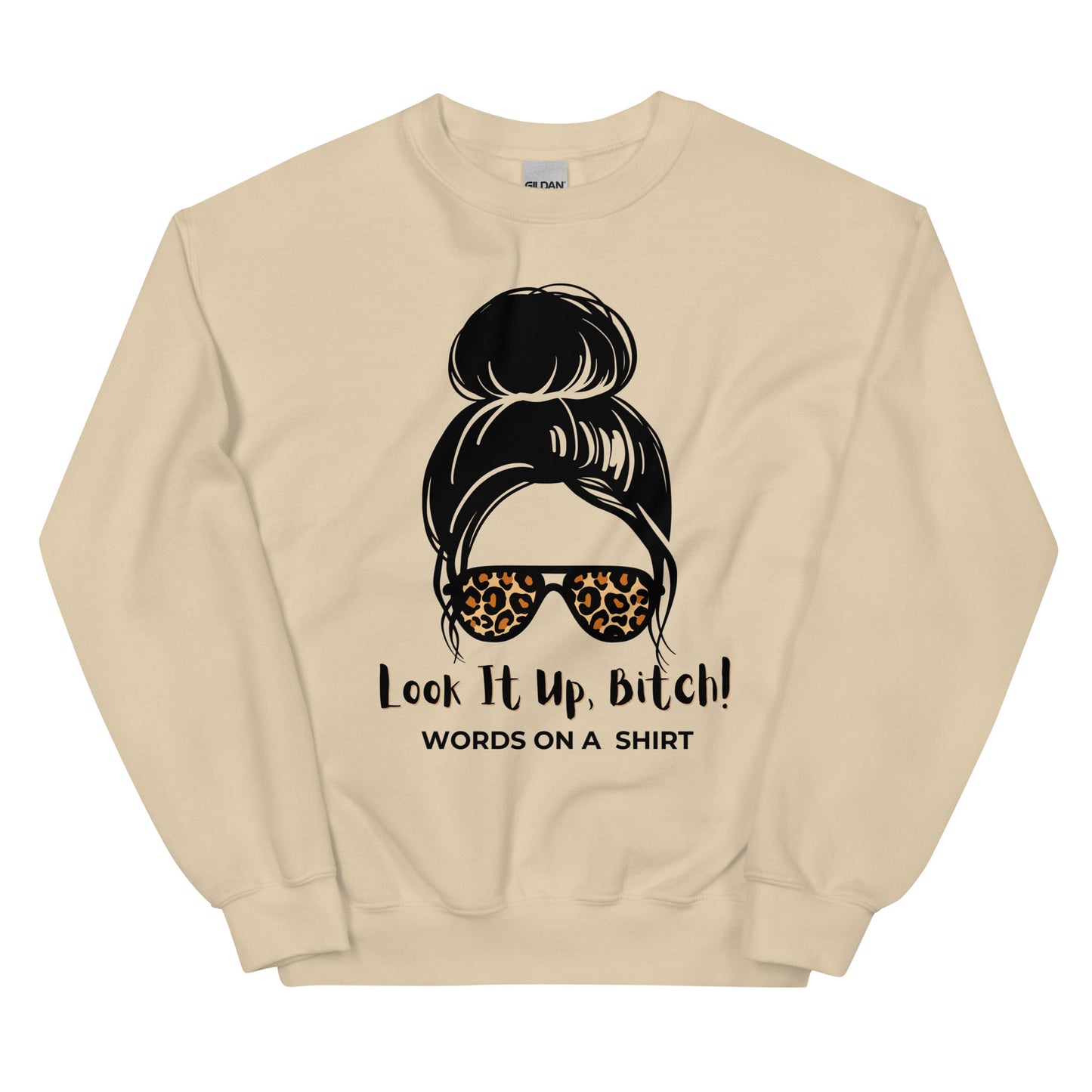 Stay cozy and stylish in this resilient sweatshirt, perfect for braving the cold. Made with pre-shrunk material and air-jet spun yarn, it offers a classic fit and a heavenly softness. And hey, don't forget to Look It Up, Bitch!