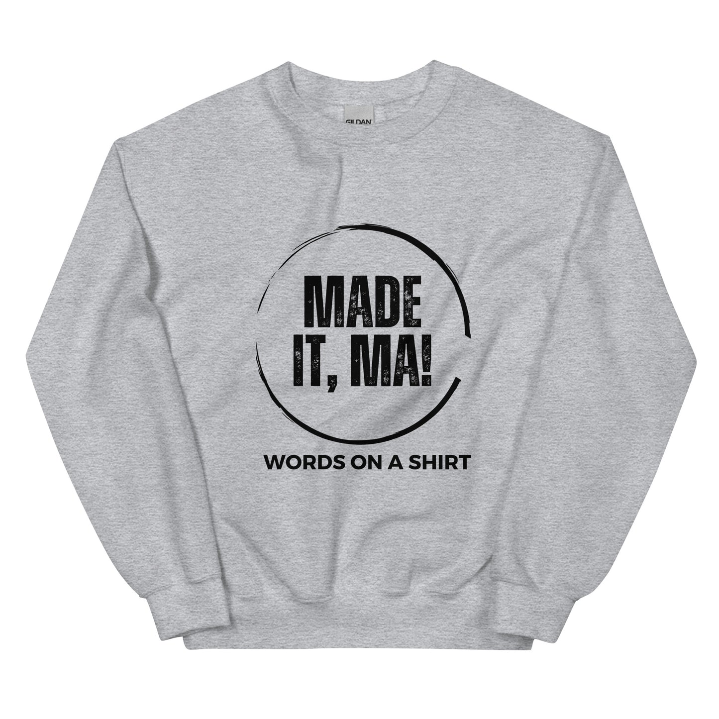Follow your passion and stay warm in colder months with this durable and cozy sweatshirt. Designed with air-jet spun yarn for a soft touch and reduced pilling, this pre-shrunk, classic fit sweater is perfect for any day. Made It, Ma!