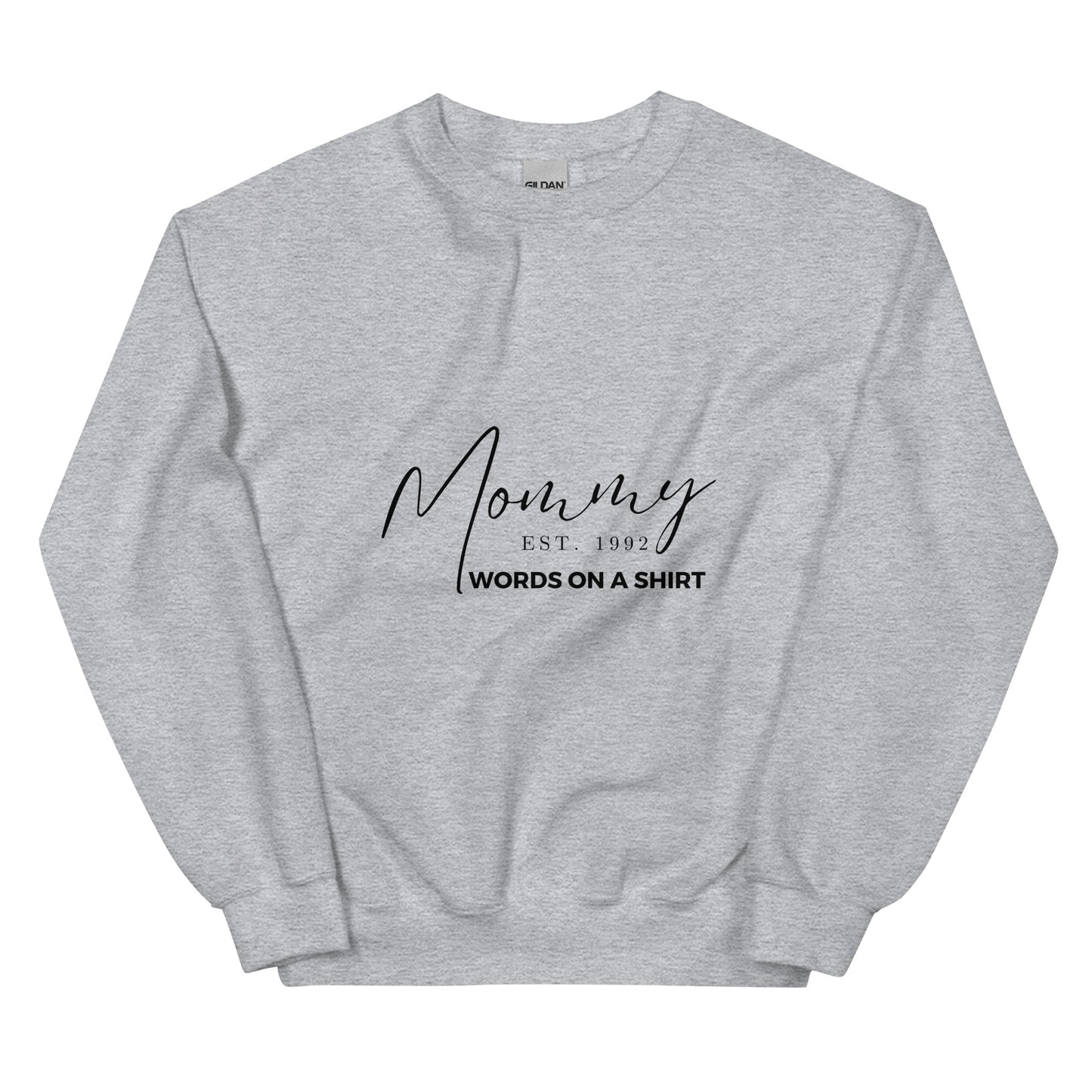 Stay cozy during the colder months with this durable and comfortable sweatshirt. Crafted from air-jet spun yarn, this pre-shrunk sweater boasts a classic fit and a touchably soft texture. Show off your establishment of motherhood proudly.