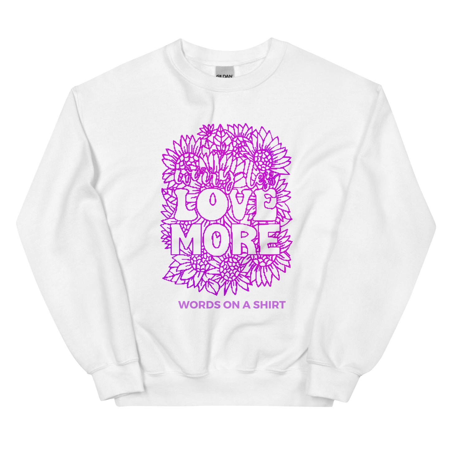 Stay warm and cozy in the colder months with this durable sweatshirt. Its classic, pre-shrunk fit and air-jet spun yarn provide a soft feel and reduced pilling. Spread the message of love with Love More.