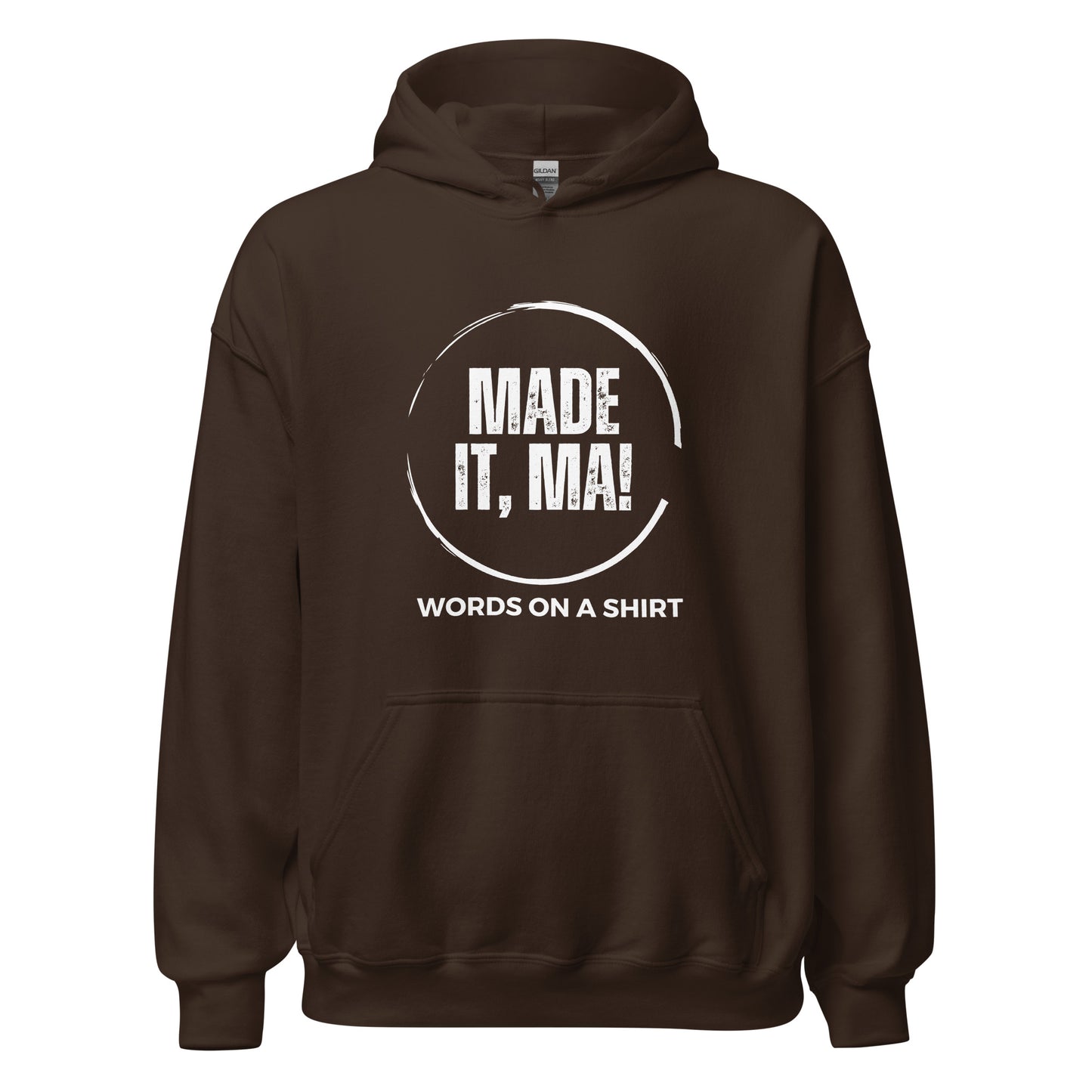 "Get ready to snuggle up in style with our Made It Ma unisex hoodie! This cozy hoodie is the perfect choice for cooler evenings, with its soft and smooth material. It's the go-to option for anyone looking to add some style to their wardrobe. Just like the saying goes, you'll definitely "make it" with this hoodie!"