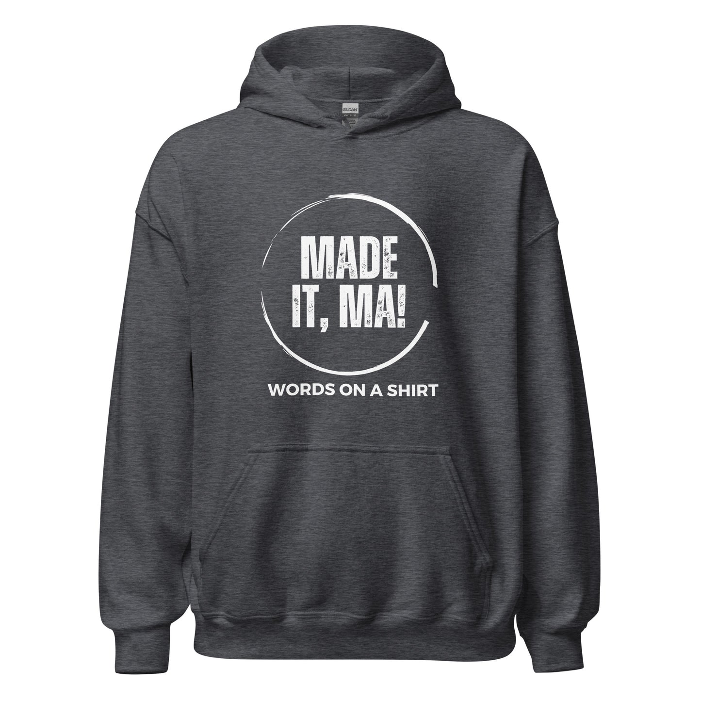 "Get ready to snuggle up in style with our Made It Ma unisex hoodie! This cozy hoodie is the perfect choice for cooler evenings, with its soft and smooth material. It's the go-to option for anyone looking to add some style to their wardrobe. Just like the saying goes, you'll definitely "make it" with this hoodie!"