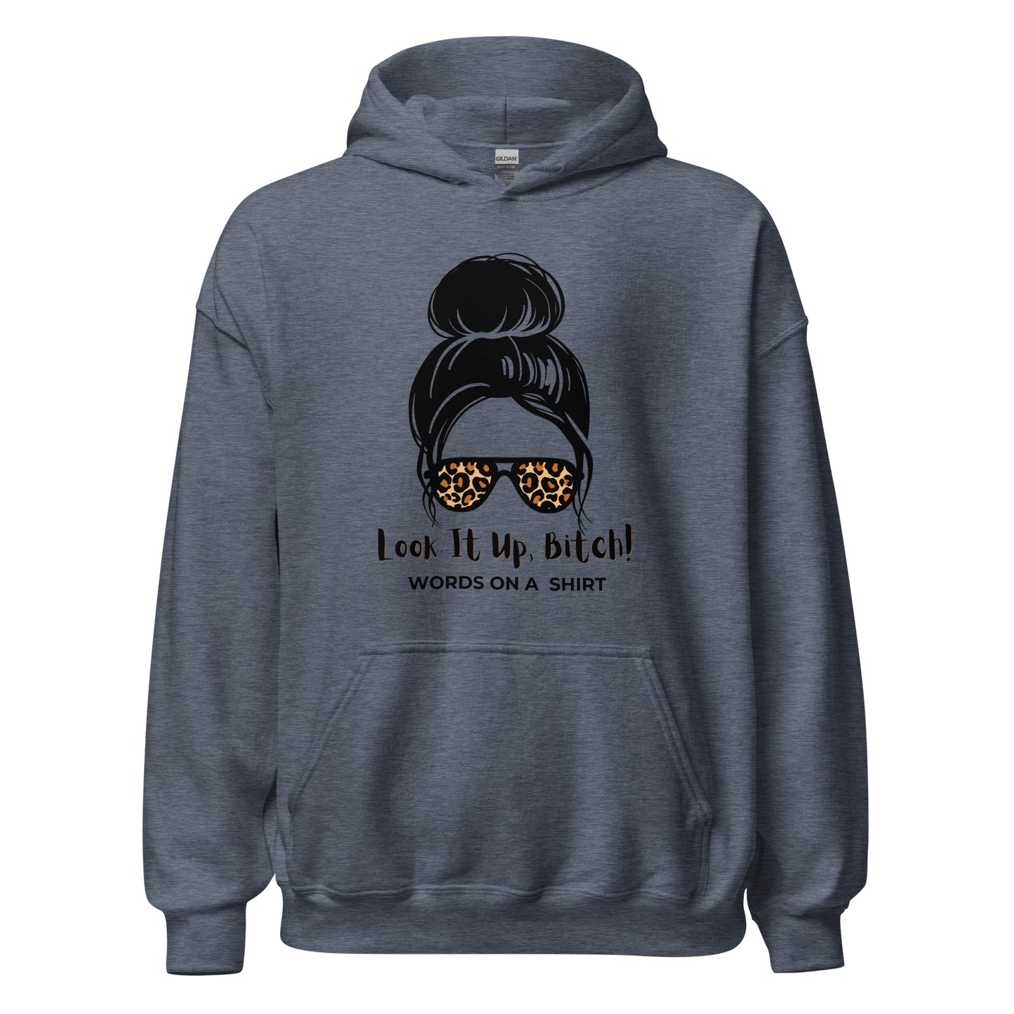 Get ready to snuggle up in this Unisex Hoodie, perfect for those chilly nights! With its soft and sleek design, it's the ideal choice for staying warm and looking cool. Don't forget to Look It Up, Bitch!