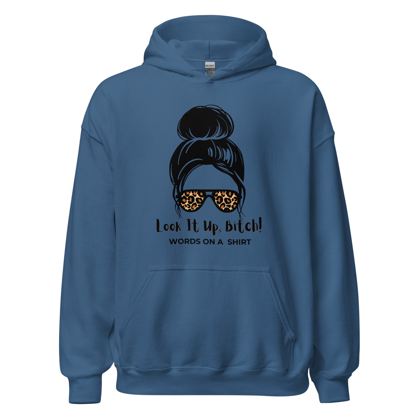 Get ready to snuggle up in this Unisex Hoodie, perfect for those chilly nights! With its soft and sleek design, it's the ideal choice for staying warm and looking cool. Don't forget to Look It Up, Bitch!