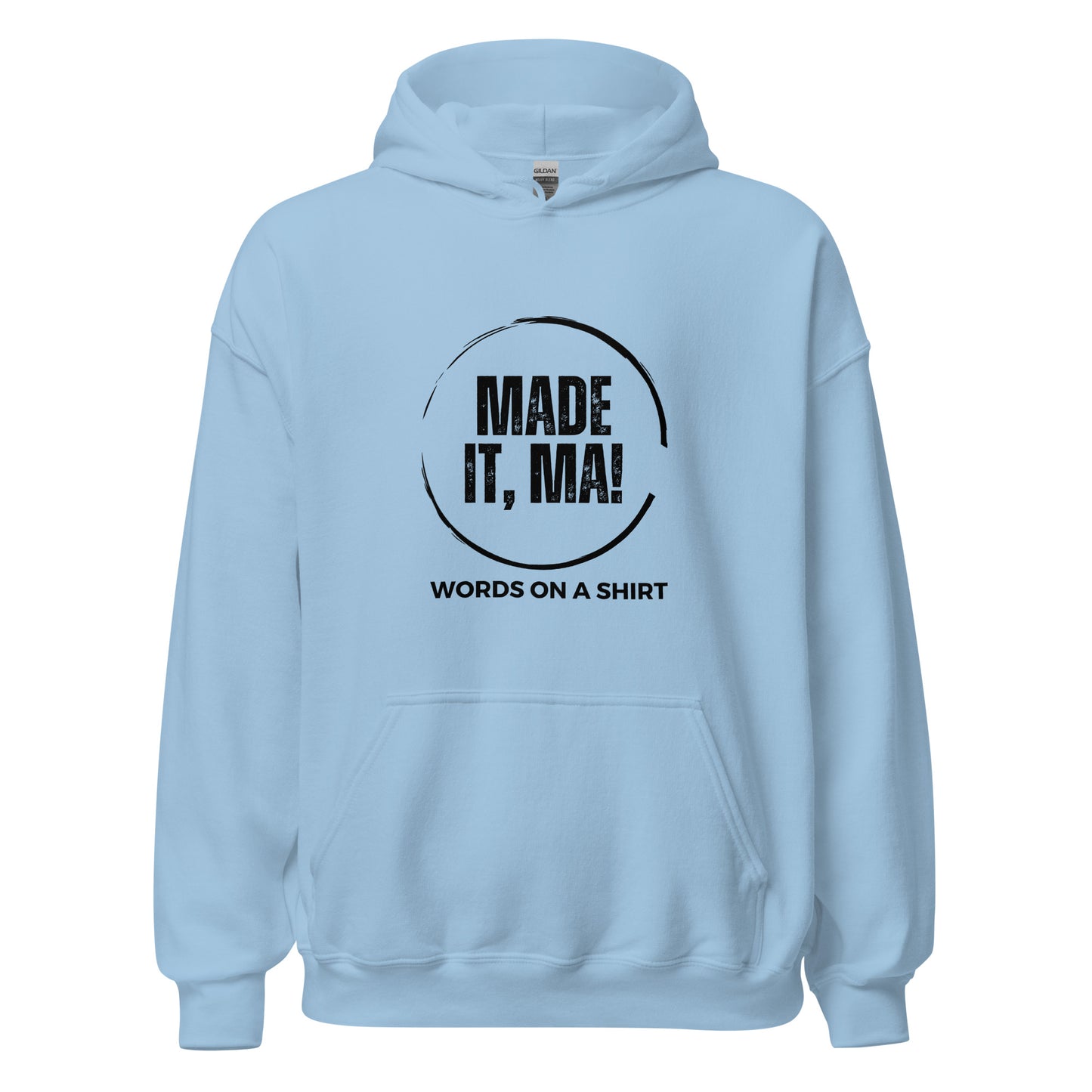 "Get ready to snuggle up in style with our Made It Ma unisex hoodie! This cozy hoodie is the perfect choice for cooler evenings, with its soft and smooth material. It's the go-to option for anyone looking to add some style to their wardrobe. Just like the saying goes, you'll definitely "make it" with this hoodie!"