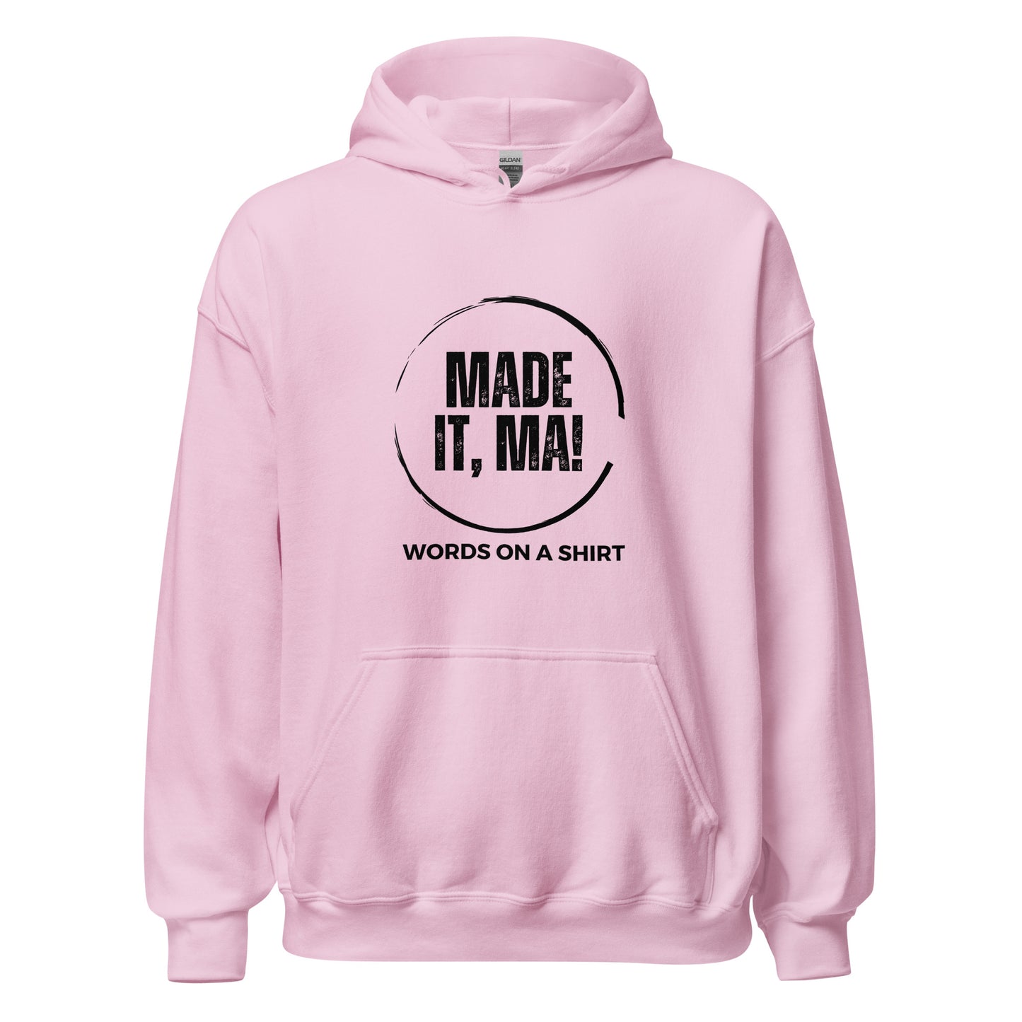 "Get ready to snuggle up in style with our Made It Ma unisex hoodie! This cozy hoodie is the perfect choice for cooler evenings, with its soft and smooth material. It's the go-to option for anyone looking to add some style to their wardrobe. Just like the saying goes, you'll definitely "make it" with this hoodie!"
