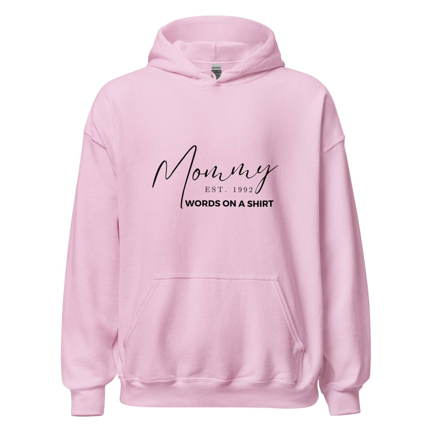 This cozy unisex hoodie is perfect for cool evenings. The soft and smooth fabric will keep you warm and comfortable, while the stylish design adds a touch of flair. Show off the year you became a mom by providing us with your year established in the comments at checkout.
