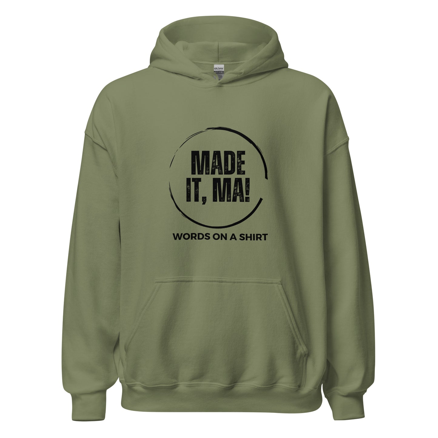 "Get ready to snuggle up in style with our Made It Ma unisex hoodie! This cozy hoodie is the perfect choice for cooler evenings, with its soft and smooth material. It's the go-to option for anyone looking to add some style to their wardrobe. Just like the saying goes, you'll definitely "make it" with this hoodie!"