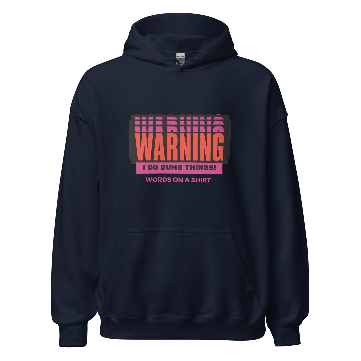Stay warm and show off your playful side with our Unisex Hoodie! Made with soft and smooth fabric, this stylish hoodie is perfect for cooler evenings. And with the humorous phrase "Warning I Do Dumb Things" printed on it, it's the perfect choice for those who don't take themselves too seriously. Embrace your quirky side and stay cozy at the same time!