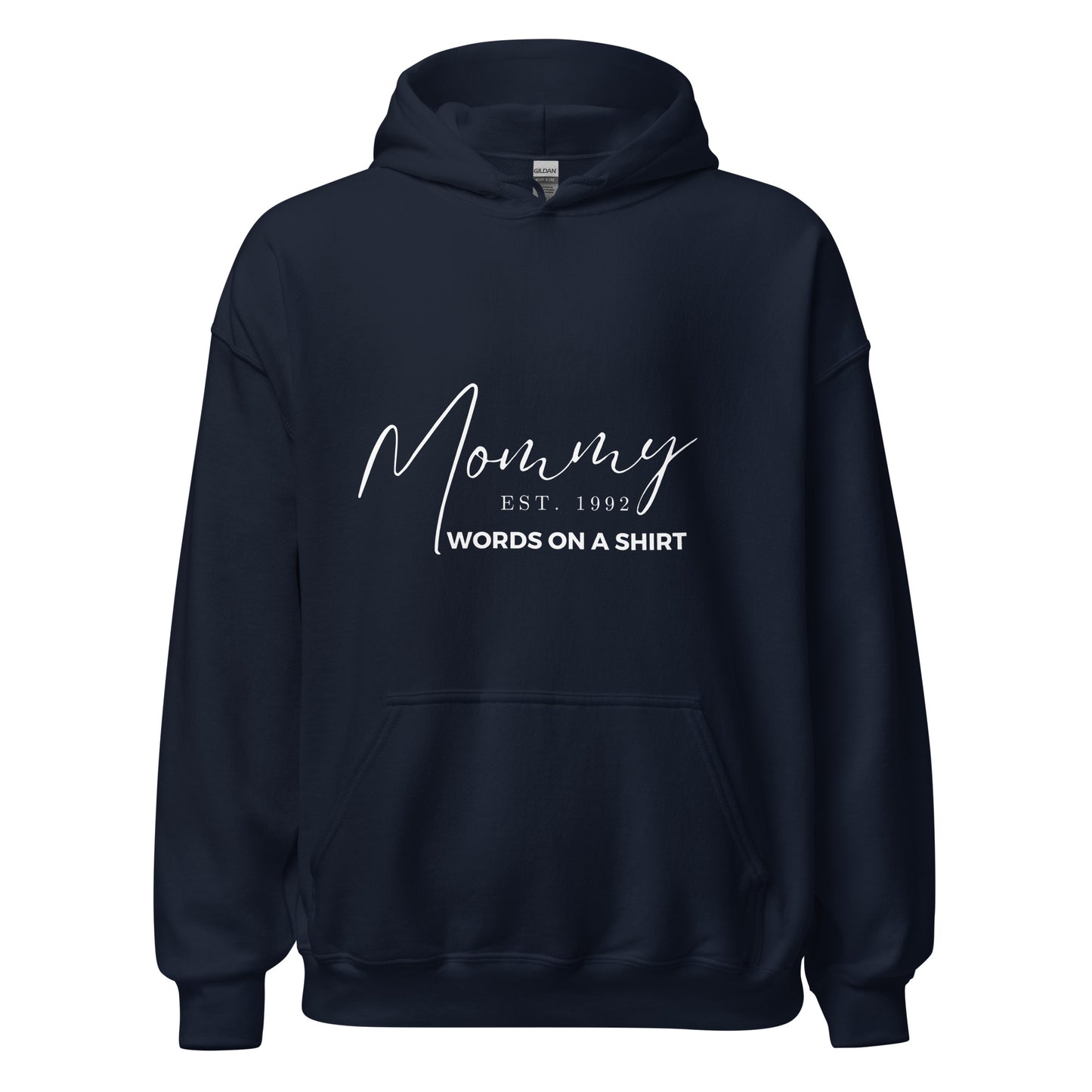 This cozy unisex hoodie is perfect for cool evenings. The soft and smooth fabric will keep you warm and comfortable, while the stylish design adds a touch of flair. Show off the year you became a mom by providing us with your year established in the comments at checkout.