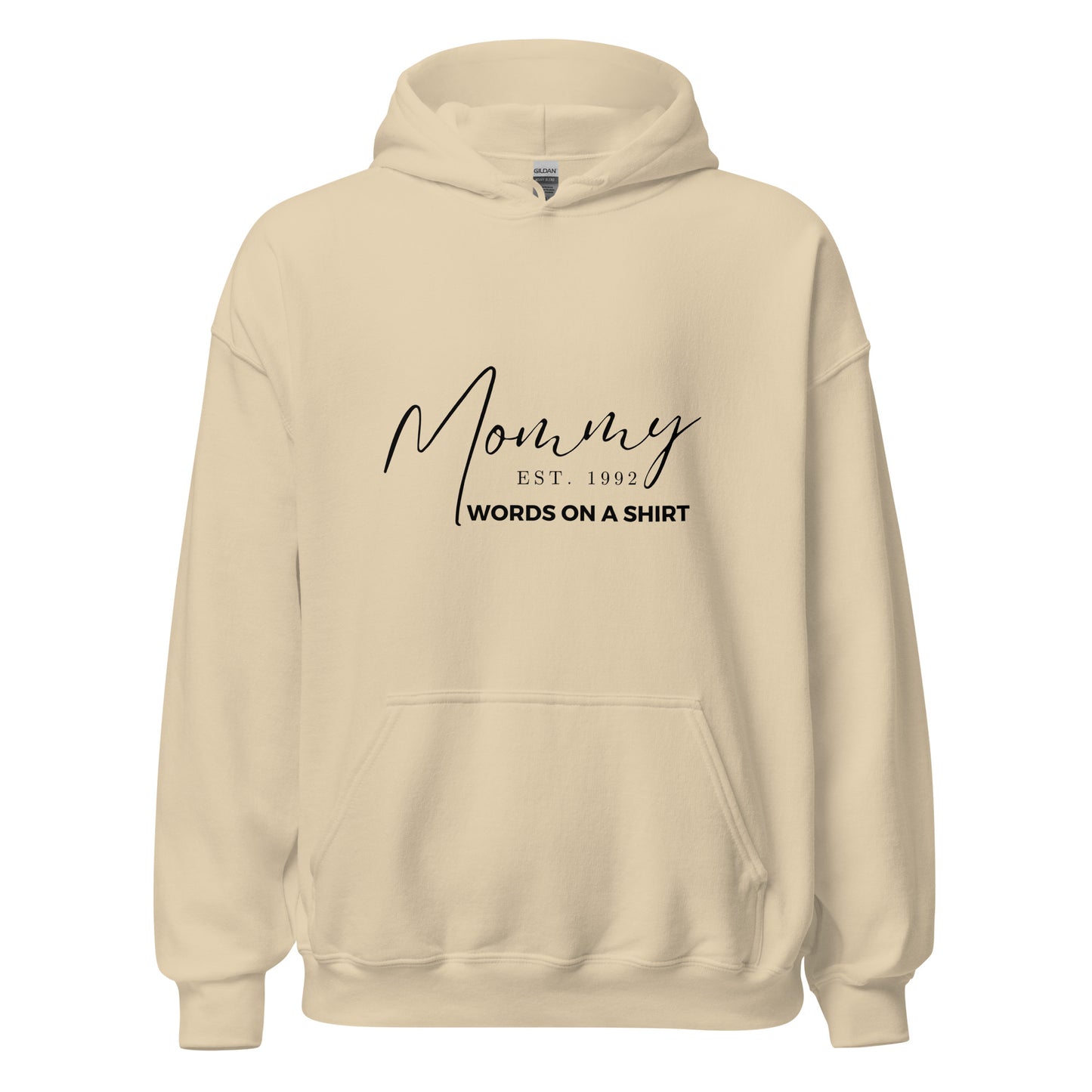 This cozy unisex hoodie is perfect for cool evenings. The soft and smooth fabric will keep you warm and comfortable, while the stylish design adds a touch of flair. Show off the year you became a mom by providing us with your year established in the comments at checkout.