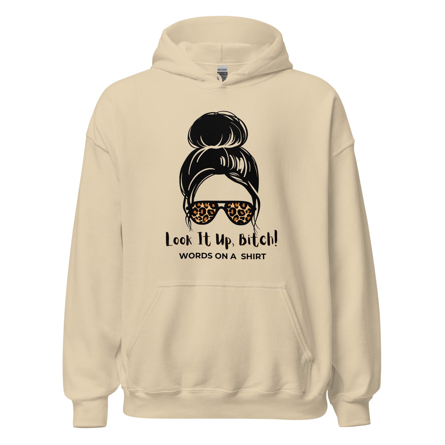 Get ready to snuggle up in this Unisex Hoodie, perfect for those chilly nights! With its soft and sleek design, it's the ideal choice for staying warm and looking cool. Don't forget to Look It Up, Bitch!