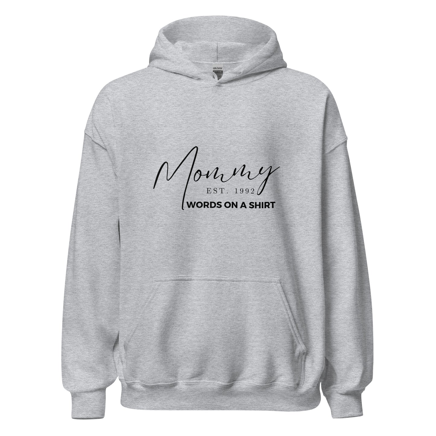 This cozy unisex hoodie is perfect for cool evenings. The soft and smooth fabric will keep you warm and comfortable, while the stylish design adds a touch of flair. Show off the year you became a mom by providing us with your year established in the comments at checkout.