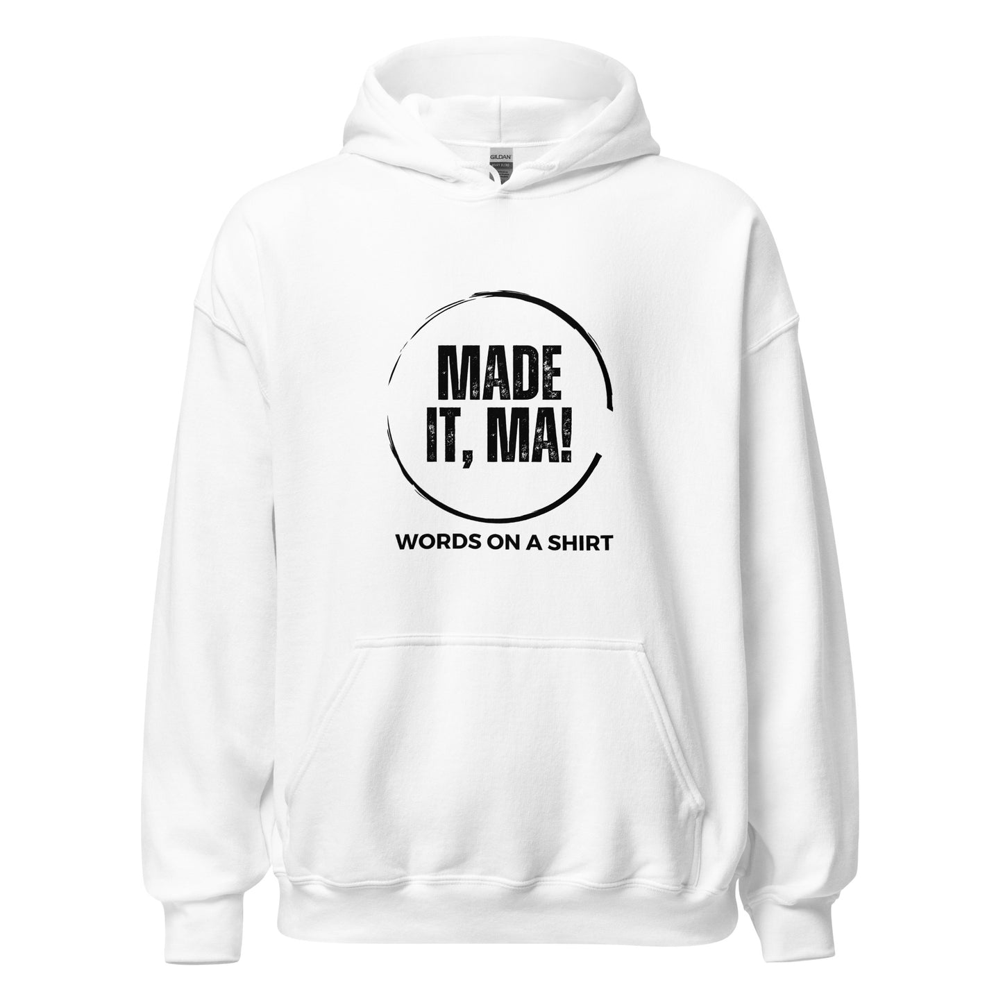 "Get ready to snuggle up in style with our Made It Ma unisex hoodie! This cozy hoodie is the perfect choice for cooler evenings, with its soft and smooth material. It's the go-to option for anyone looking to add some style to their wardrobe. Just like the saying goes, you'll definitely "make it" with this hoodie!"
