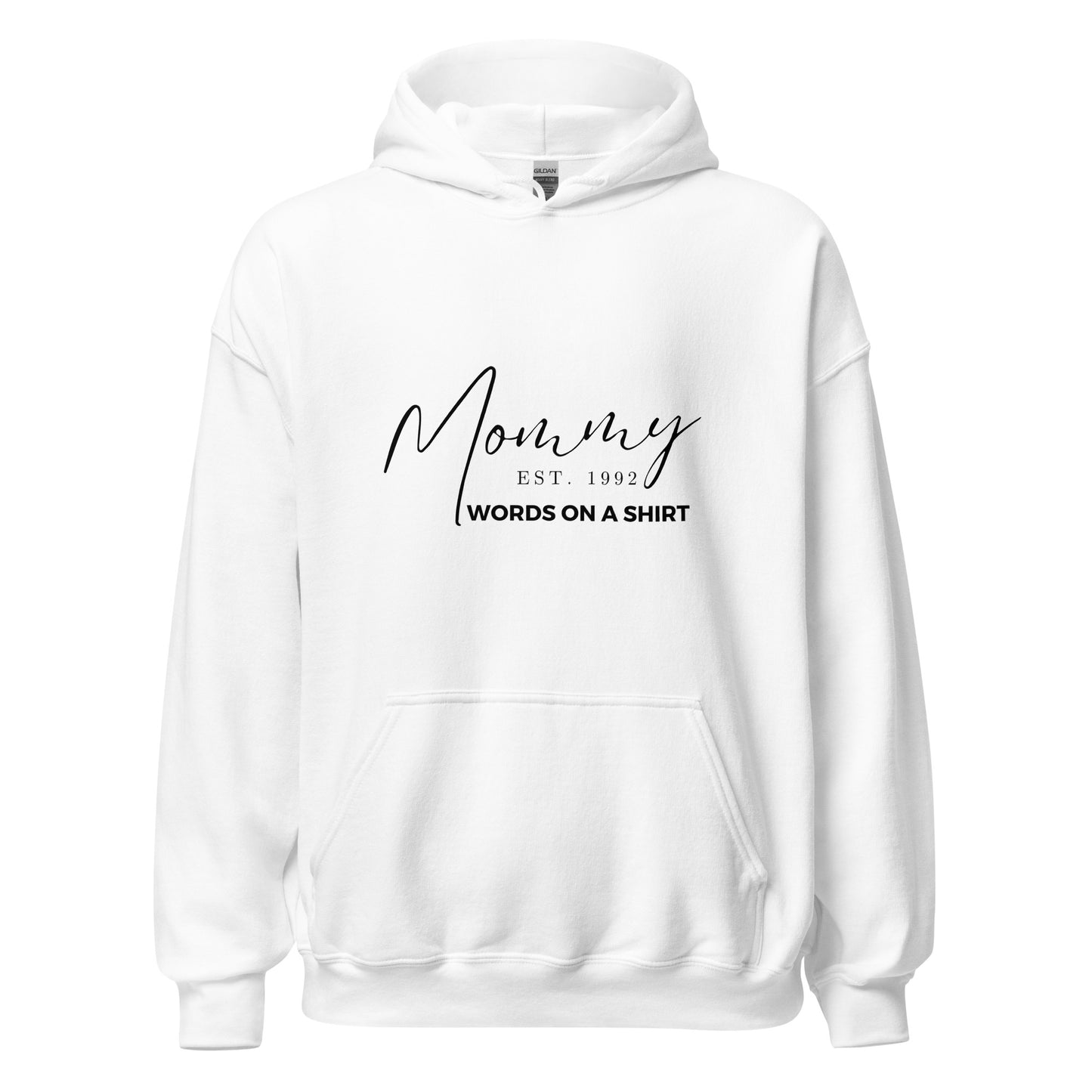 This cozy unisex hoodie is perfect for cool evenings. The soft and smooth fabric will keep you warm and comfortable, while the stylish design adds a touch of flair. Show off the year you became a mom by providing us with your year established in the comments at checkout.