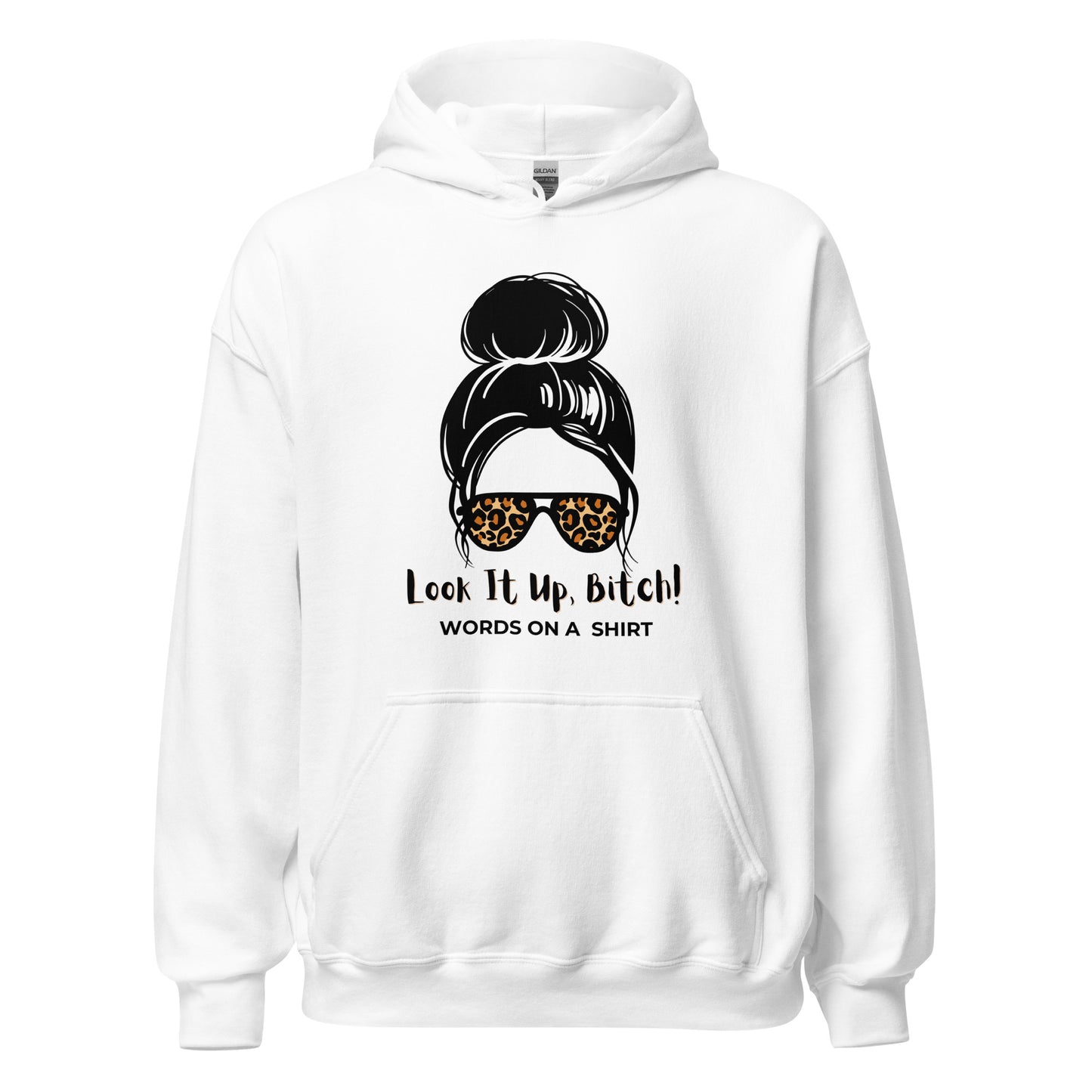 Get ready to snuggle up in this Unisex Hoodie, perfect for those chilly nights! With its soft and sleek design, it's the ideal choice for staying warm and looking cool. Don't forget to Look It Up, Bitch!