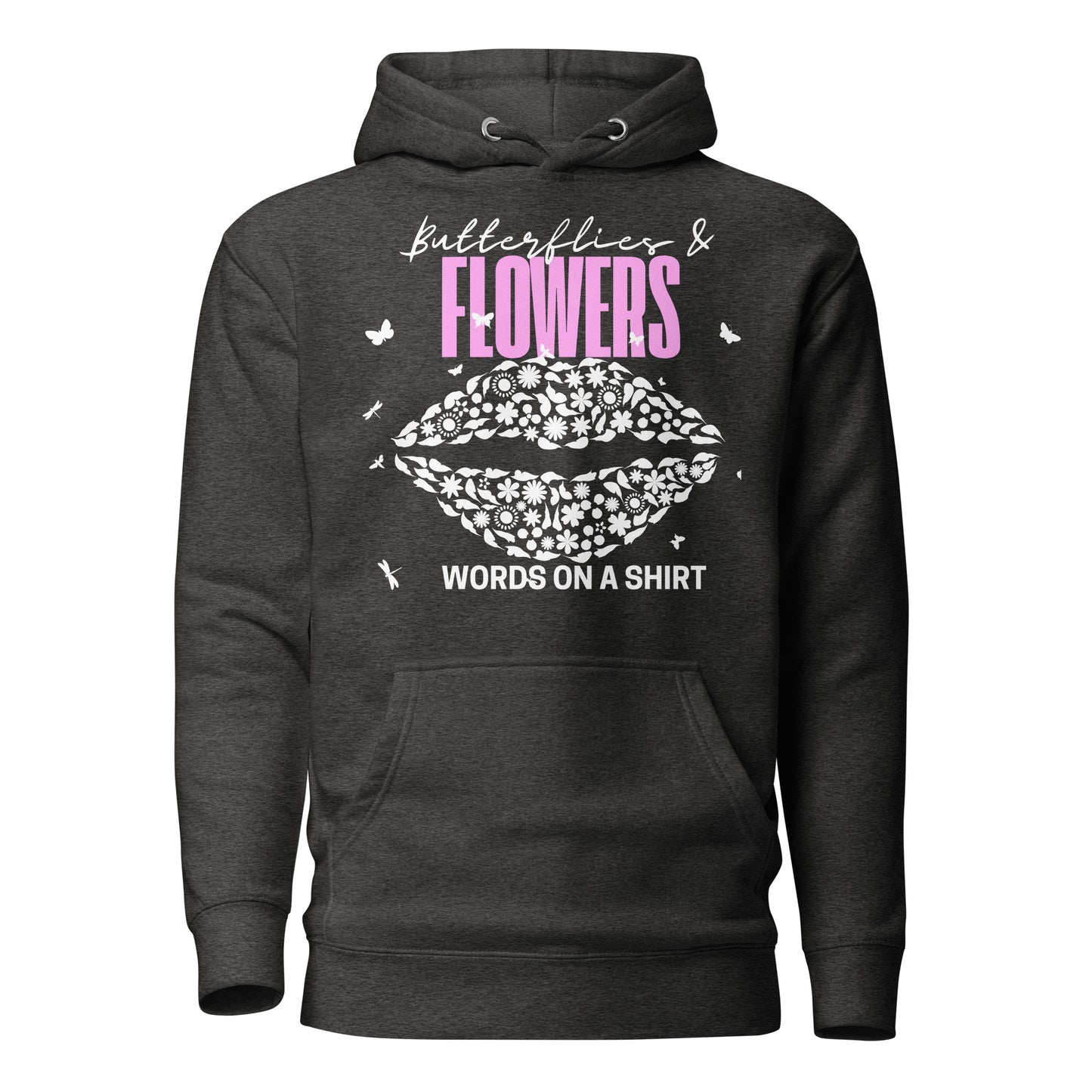 Get ready to conquer? This premium hoodie is made of top-notch cotton and features a cozy hood, complemented by drawstrings and a front pocket. Elevate your style with this cool hoodie adorned with Butterflies & Flowers.