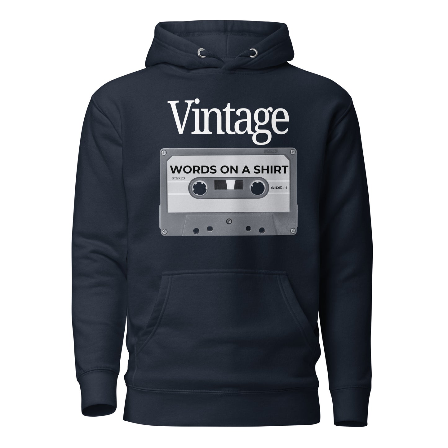Are you ready to rock? Imagine soft, top-tier cotton, a snug hood, matching drawstrings, and a handy front pocket. Elevate your style with this awesome high-end hoodie. It's vintage cassette tape vibes all the way.