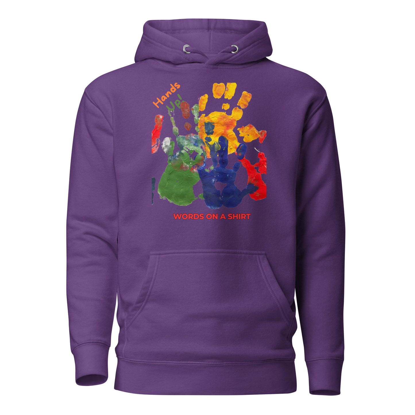 Rocking and ready? High-quality cotton, snug-fitting hood, drawstrings that bring it all together, and a front pocket that's perfect for stashing your stuff. Level up your style with this awesome premium hoodie. Show your power with Hands Up!