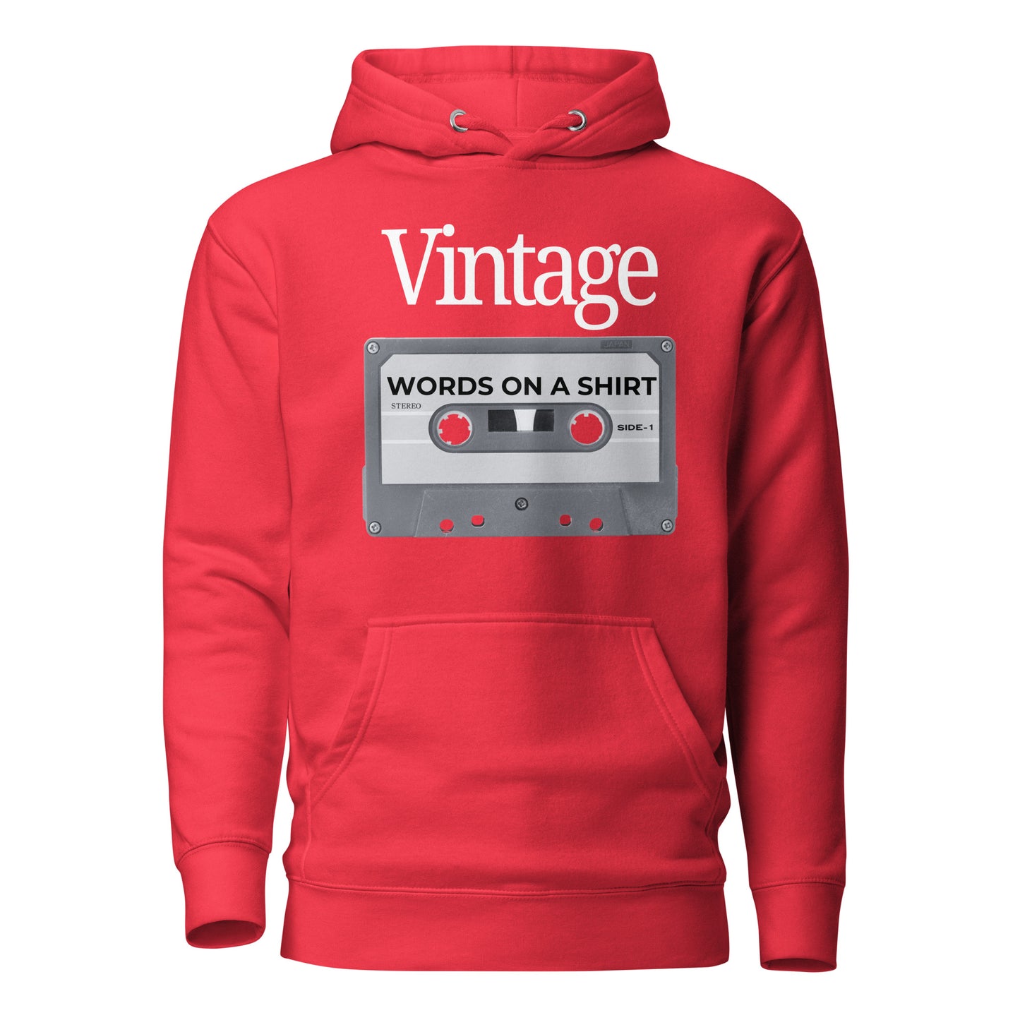Are you ready to rock? Imagine soft, top-tier cotton, a snug hood, matching drawstrings, and a handy front pocket. Elevate your style with this awesome high-end hoodie. It's vintage cassette tape vibes all the way.