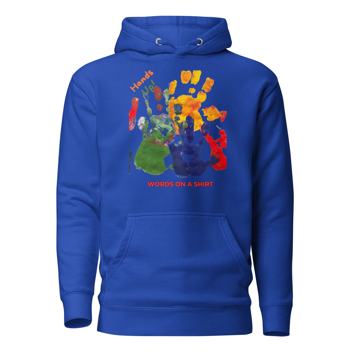 Rocking and ready? High-quality cotton, snug-fitting hood, drawstrings that bring it all together, and a front pocket that's perfect for stashing your stuff. Level up your style with this awesome premium hoodie. Show your power with Hands Up!