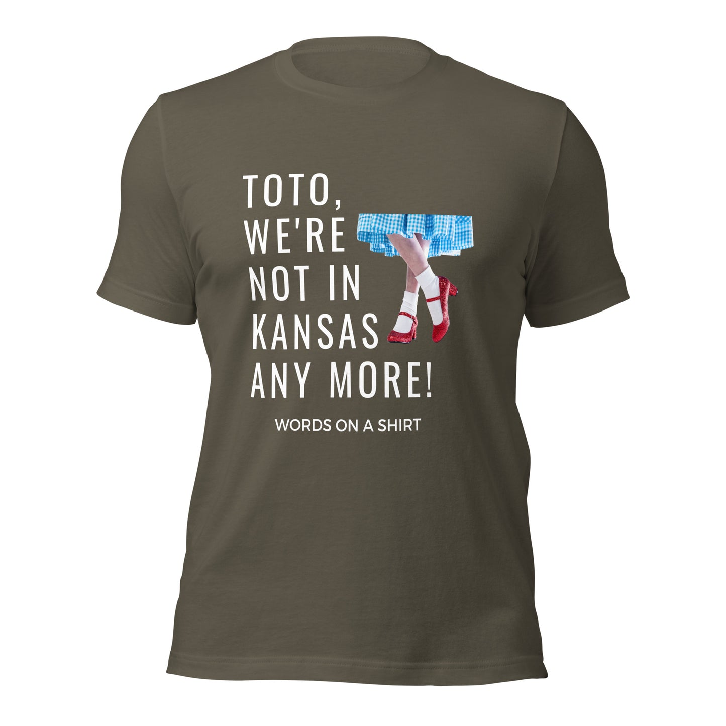 Get ready to stand out from the crowd with our Unisex T-Shirt-We're Not In Kansas Anymore! Made from the softest, most breathable material, this shirt offers just the right amount of stretch for ultimate comfort. Plus, as Dorothy famously said, you'll be far from ordinary when sporting this quirky tee.