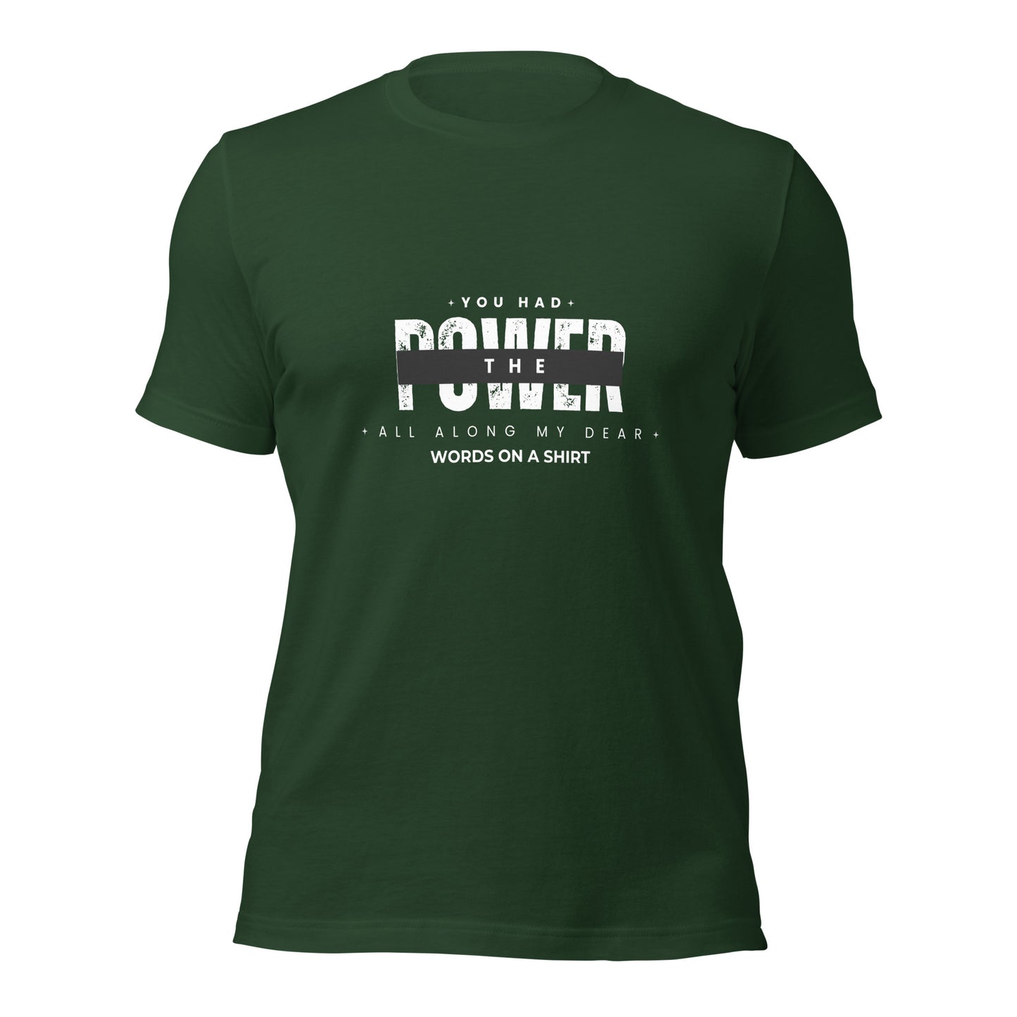 This tee is the stuff of your dreams and then some. It's super soft, lightweight, and just the right amount of stretch. It's comfy and flattering for everyone. Glenda the good witch of the North once said, "The power was in you all along, my dear."