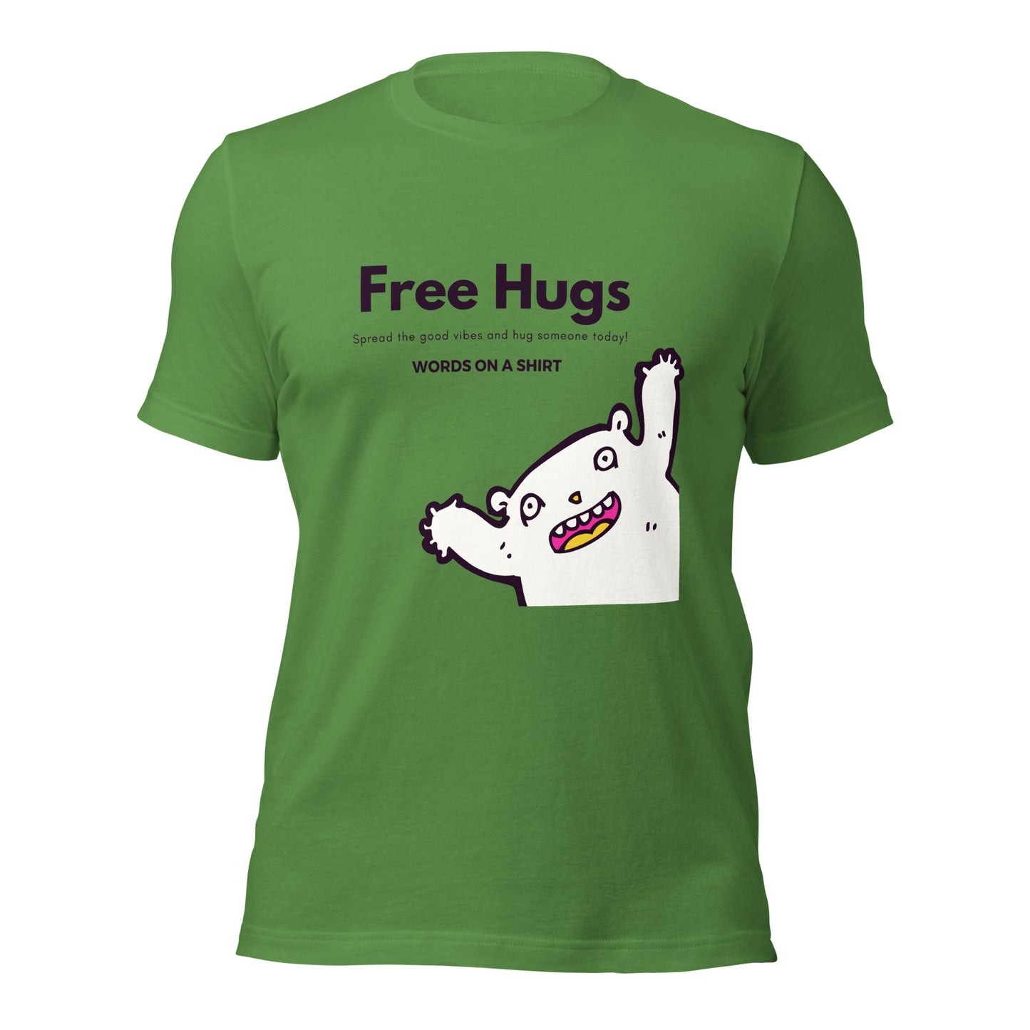 Don't miss out on this chance to snag the ultimate cotton tee. Pre-shrunk, side-seamed and perfectly tailored - this piece of apparel is ready to conquer! Take the plunge with our Free Hugs Collection and join the revolution!