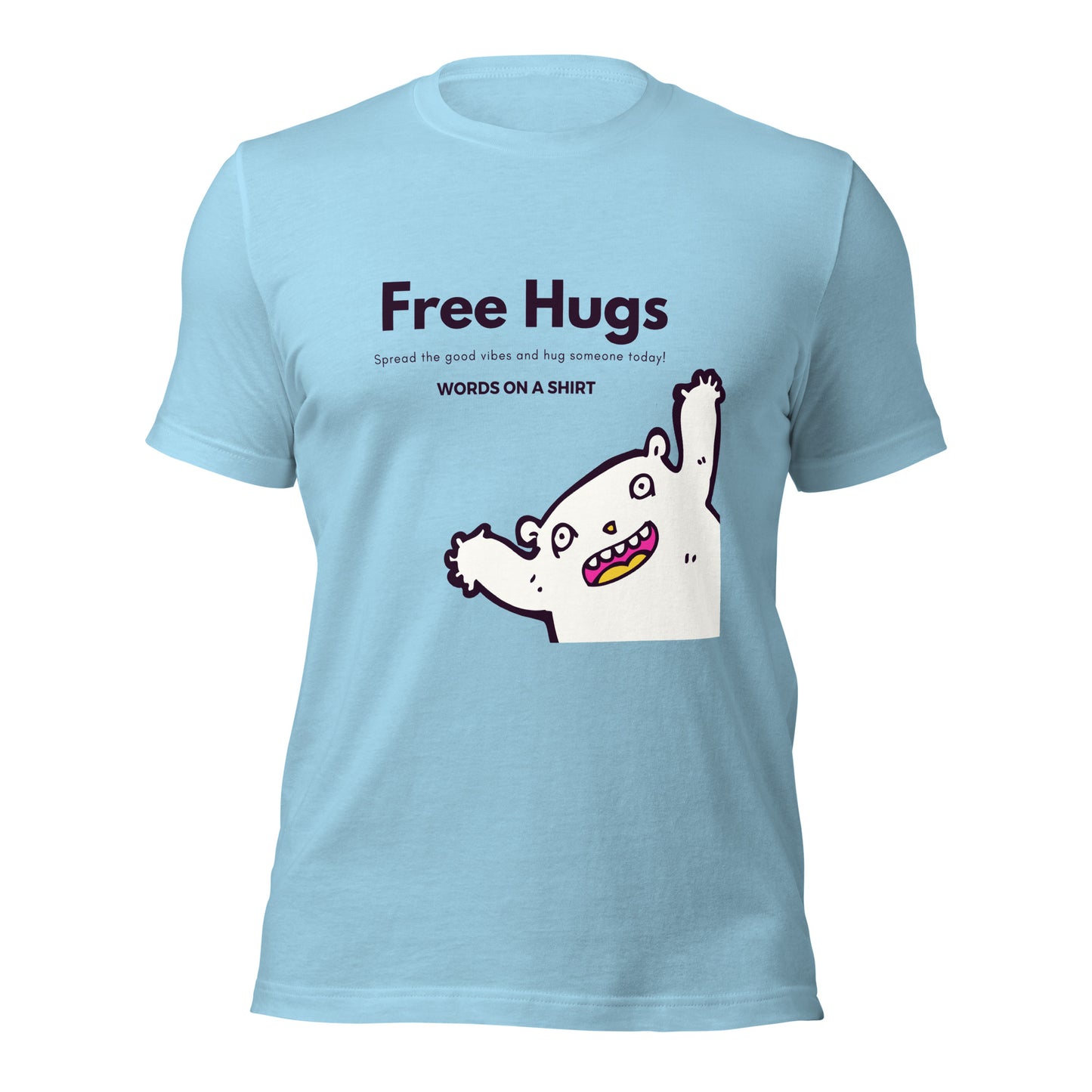 Don't miss out on this chance to snag the ultimate cotton tee. Pre-shrunk, side-seamed and perfectly tailored - this piece of apparel is ready to conquer! Take the plunge with our Free Hugs Collection and join the revolution!