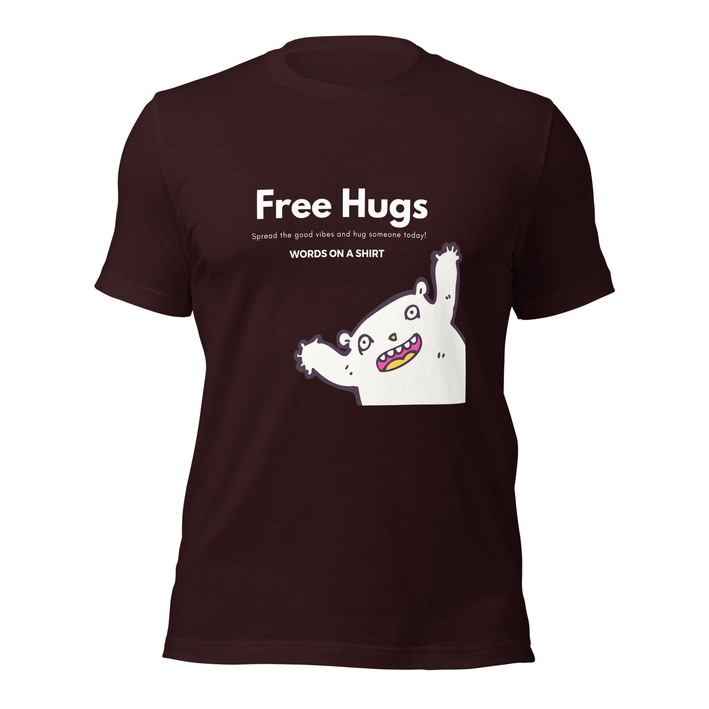 Don't miss out on this chance to snag the ultimate cotton tee. Pre-shrunk, side-seamed and perfectly tailored - this piece of apparel is ready to conquer! Take the plunge with our Free Hugs Collection and join the revolution!