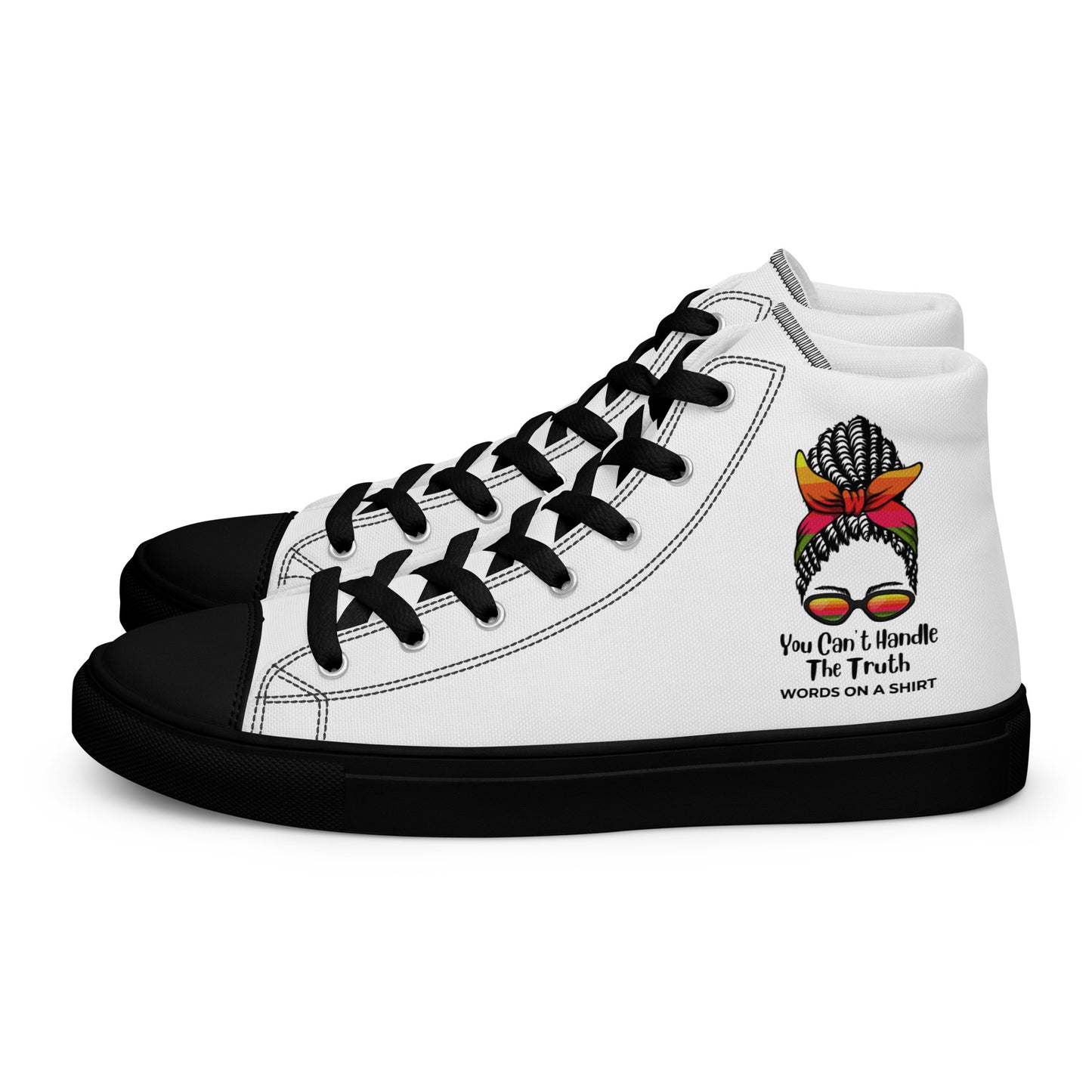 Give your feet some love with these timeless, trendy high top canvas kicks that will spice up your closet. The iconic quote- "You can't handle the truth."
