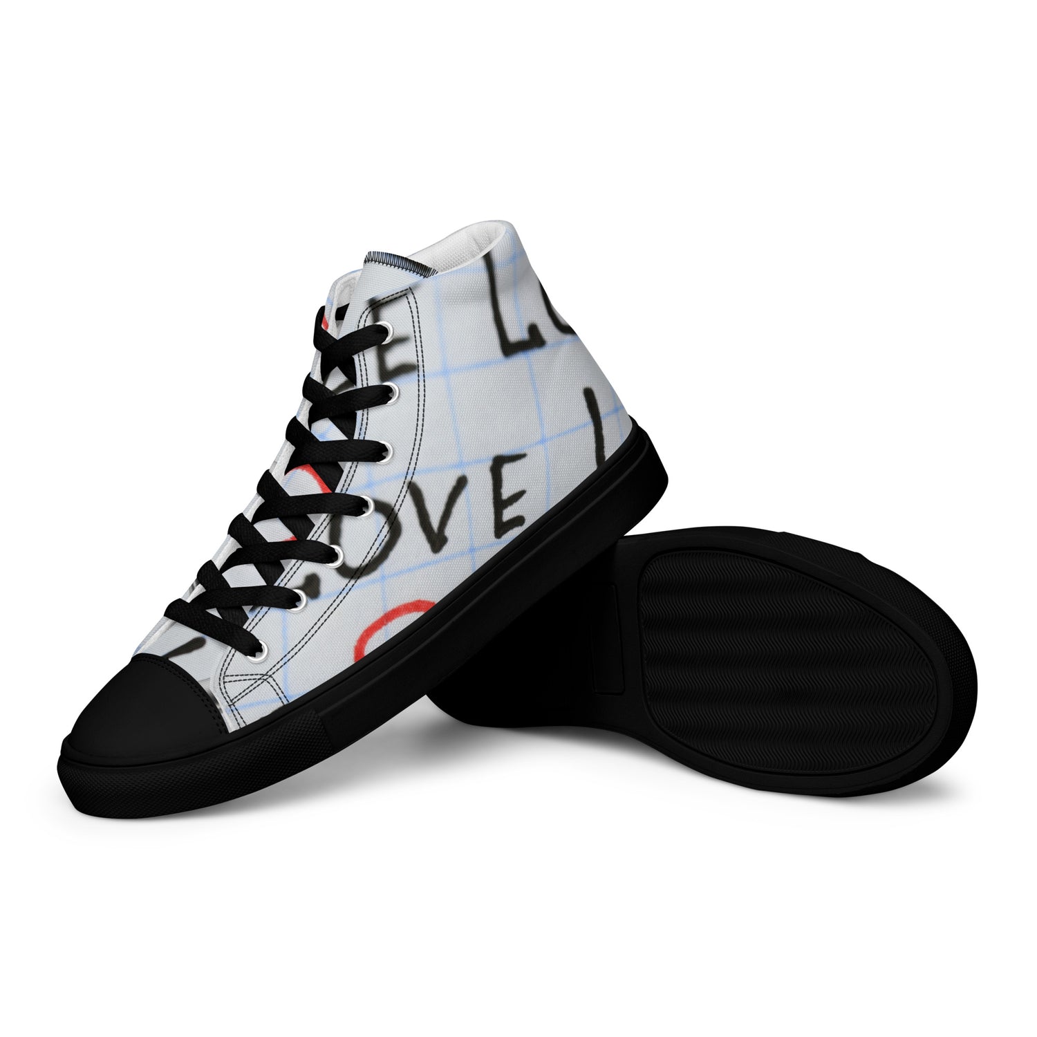 Make sure your feet are feeling loved with these high top canvas sneakers! They're a must-have for any wardrobe, adding a touch of love to your style. Love is the key ingredient!