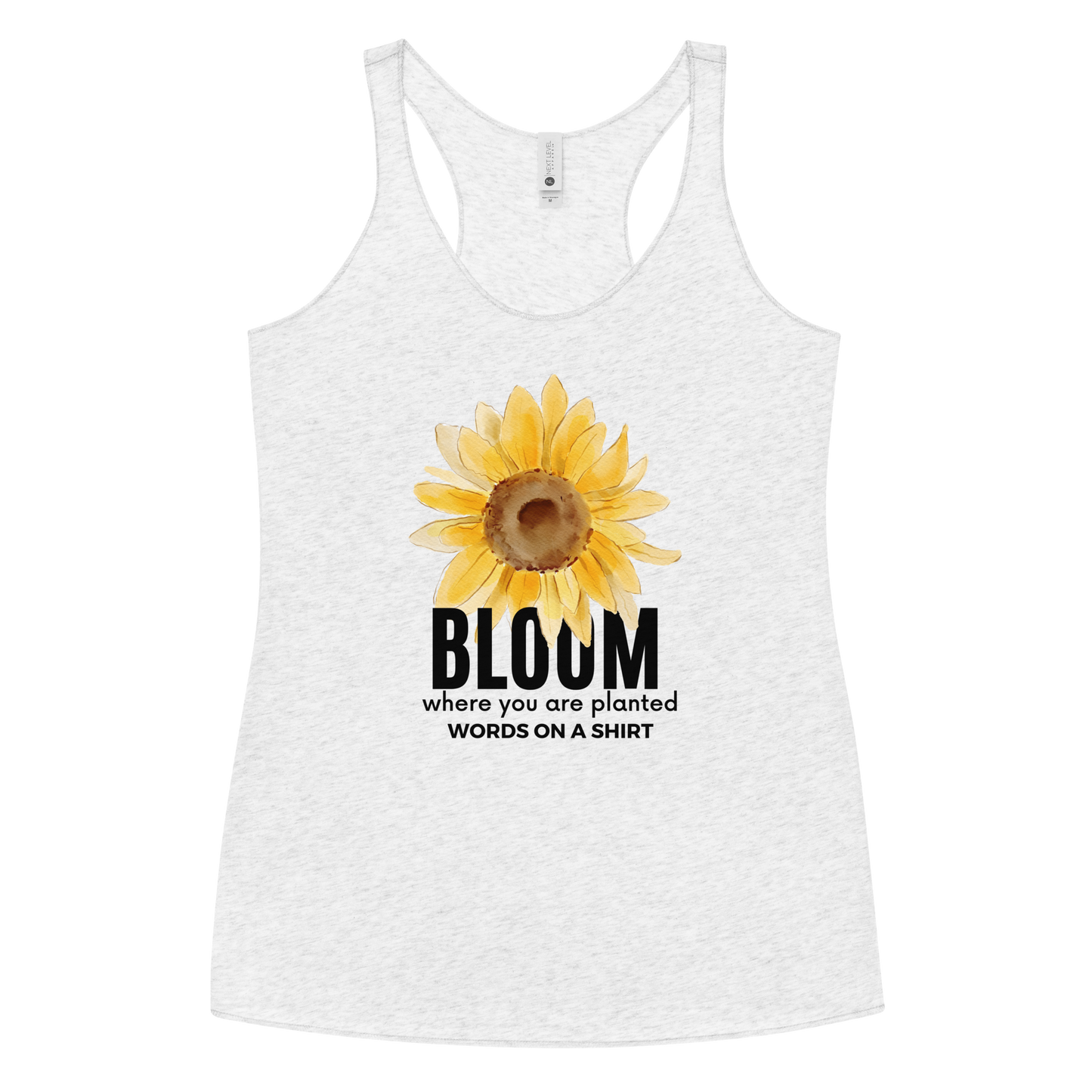 Shine brightly in this slim-fitting, super soft tank! Raw edge seams bring a touch of attitude, while the flattering cut encourages you to take a chance and Bloom Where You Are Planted!